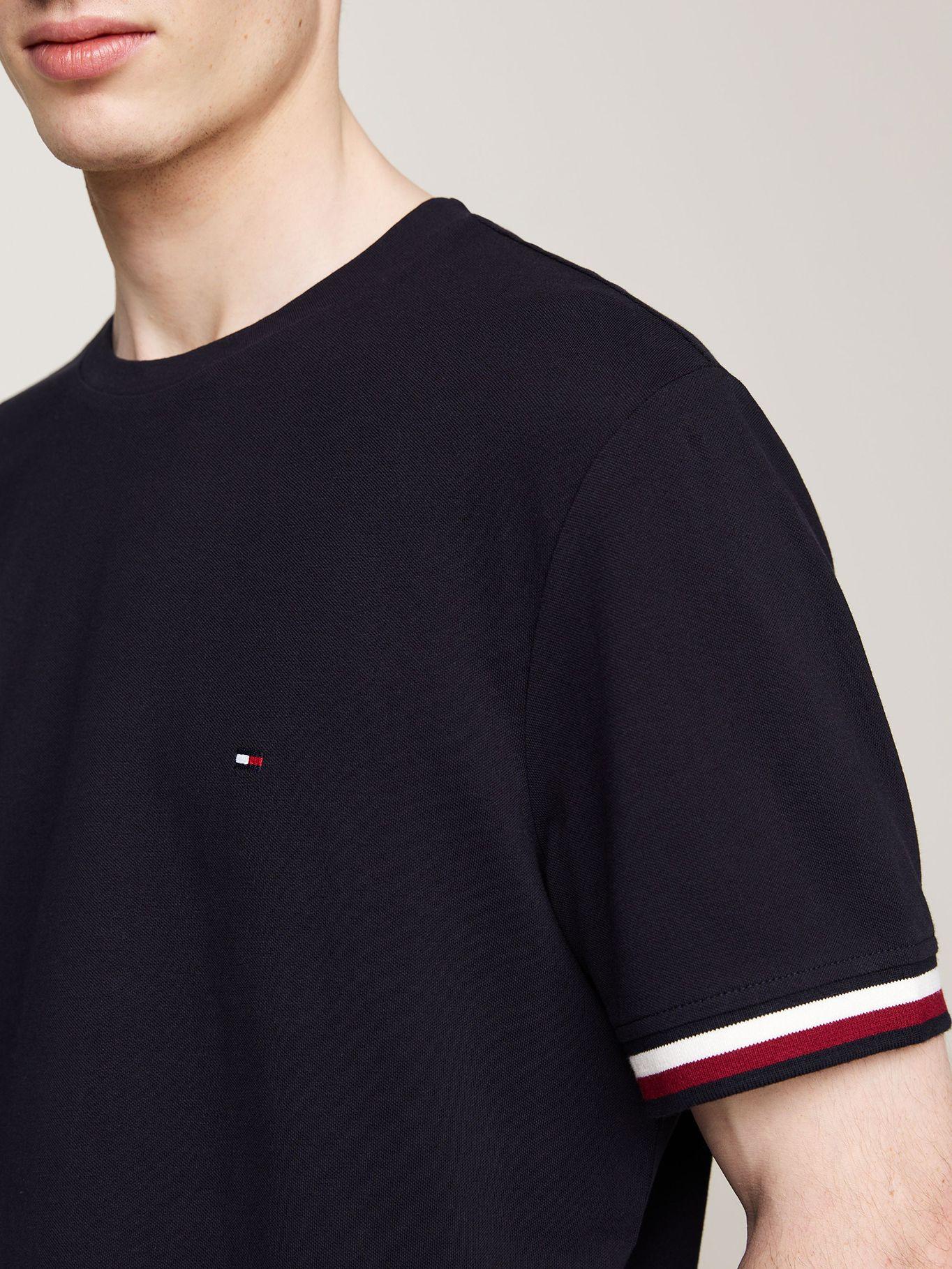 Polera Global Stripe De Piqué Azul Tommy Hilfiger-3