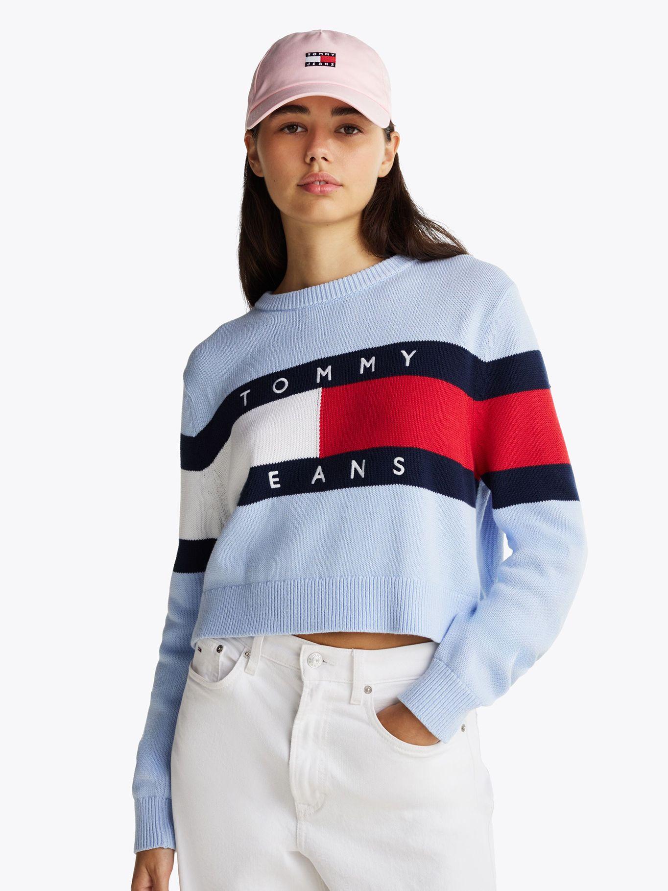 Sweater Color Block Relaxed Con Logo Celeste Tommy Jeans-0