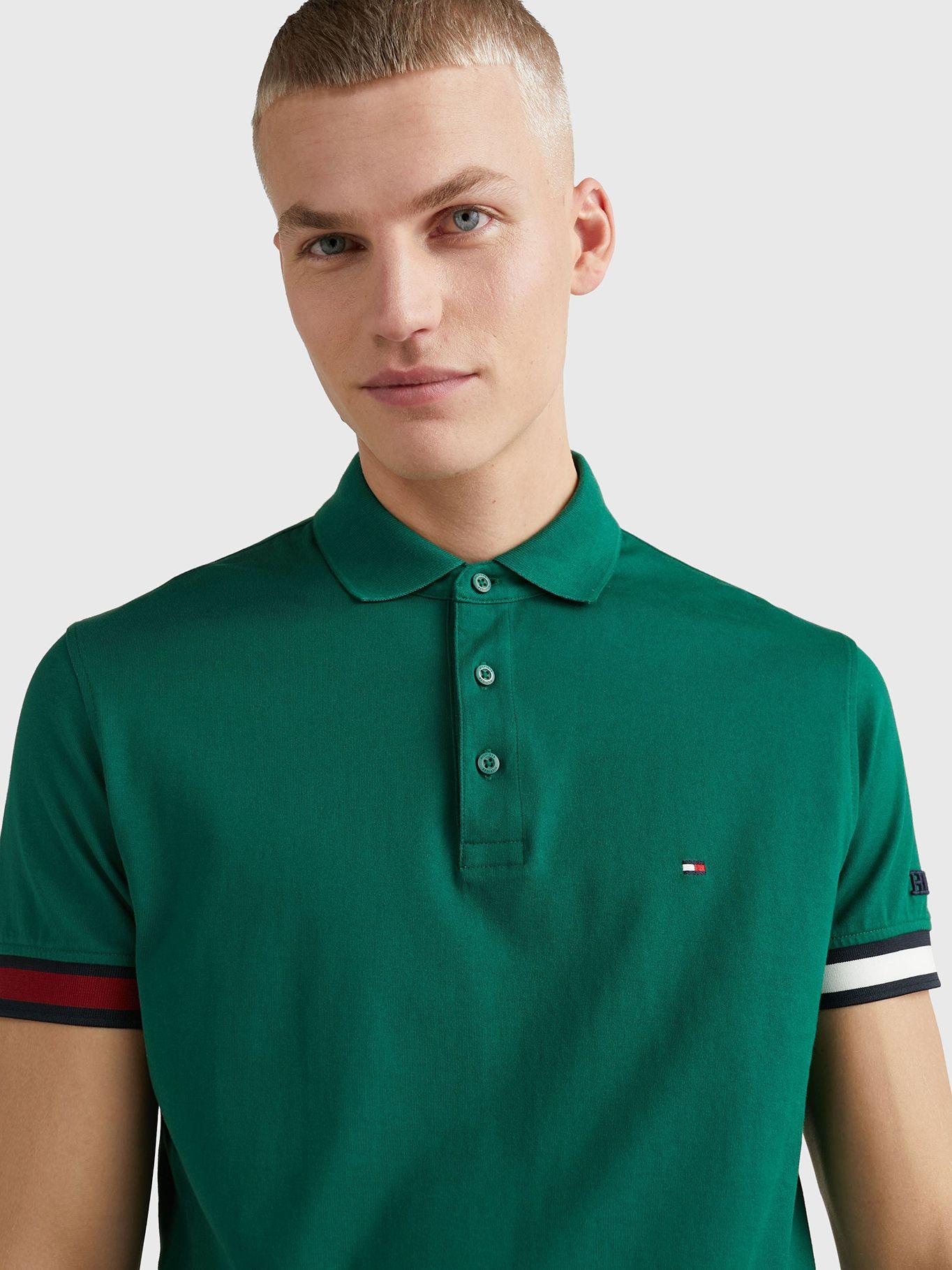Polo Con Ribetes Slim Fit Verde Tommy Hilfiger-3