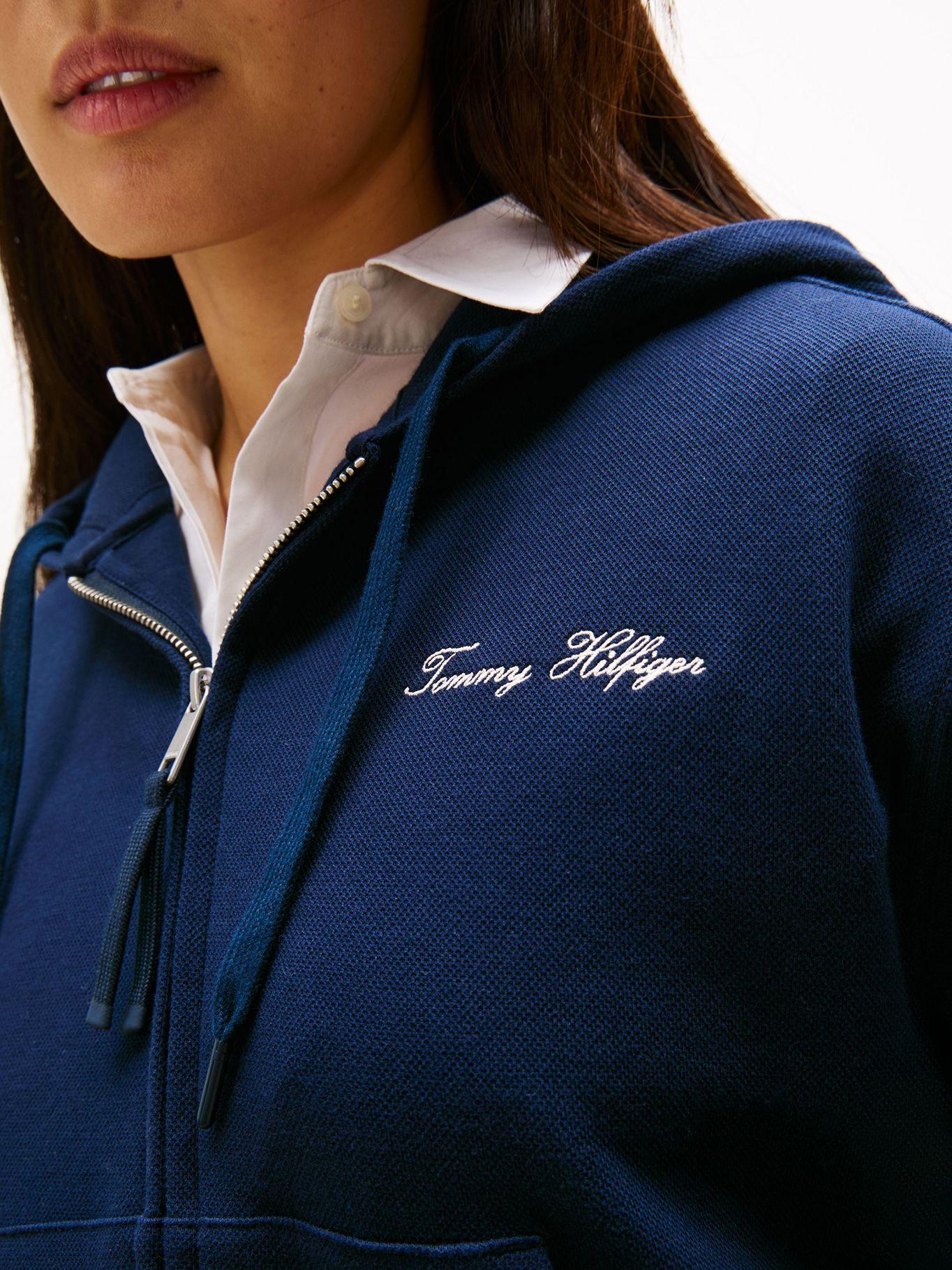 Polerón Hoodie Script  Cierre Azul C1G Tommy Hilfiger-3