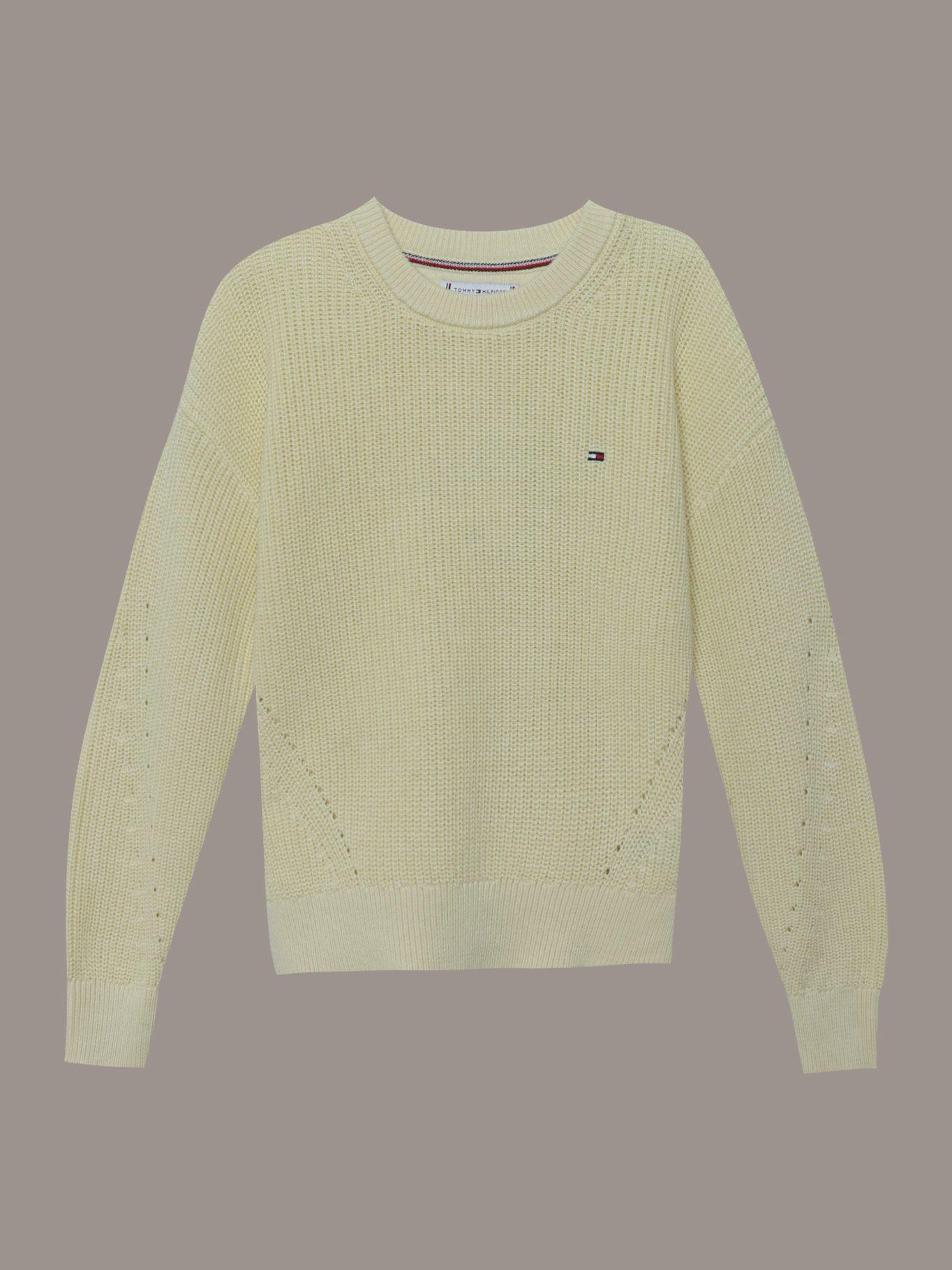 Sweater De Niña De Corte Amplio Amarillo Tommy Hilfiger-0