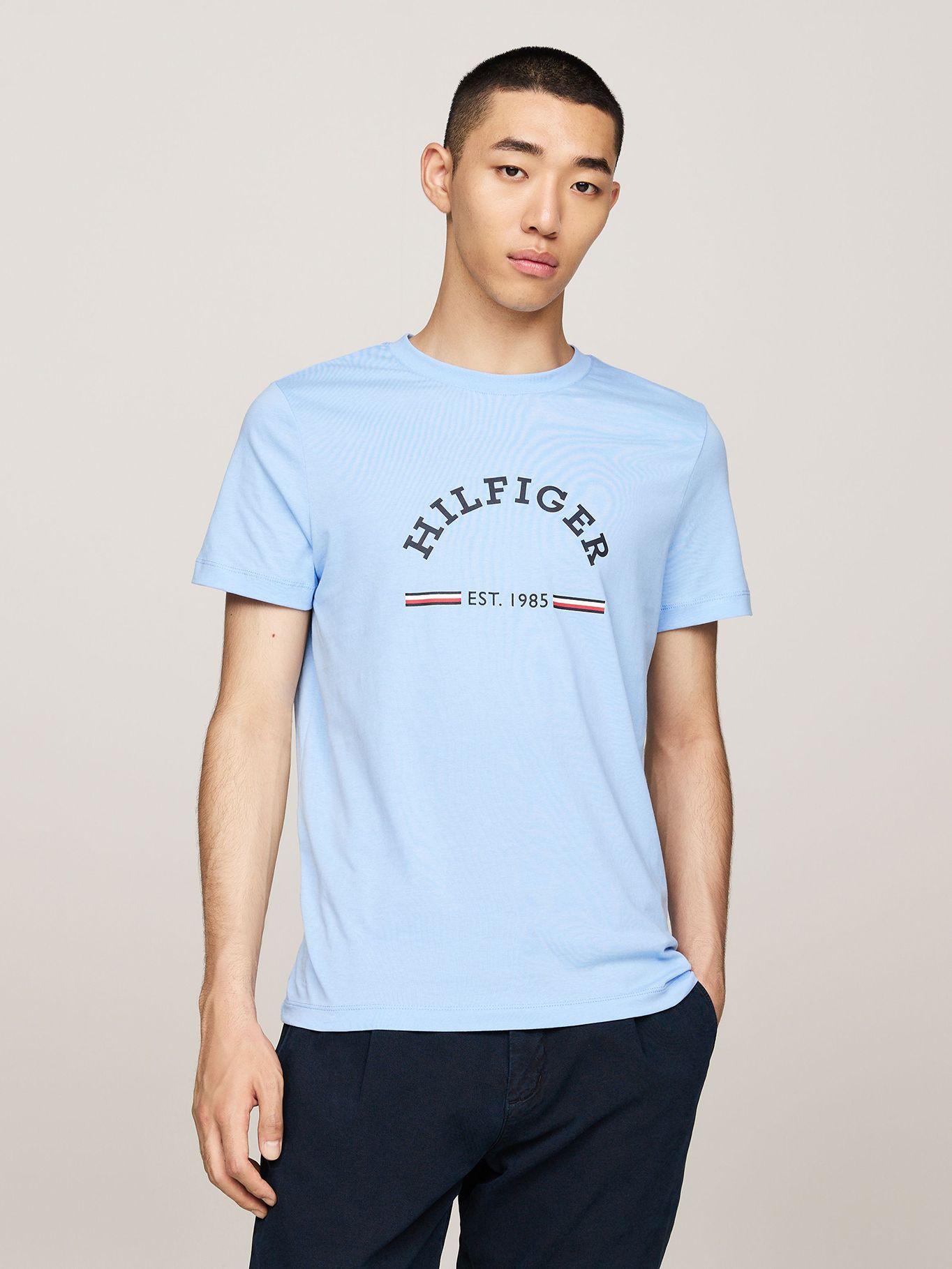 Polera Slim Fit Con Logo Celeste Tommy Hilfiger-0