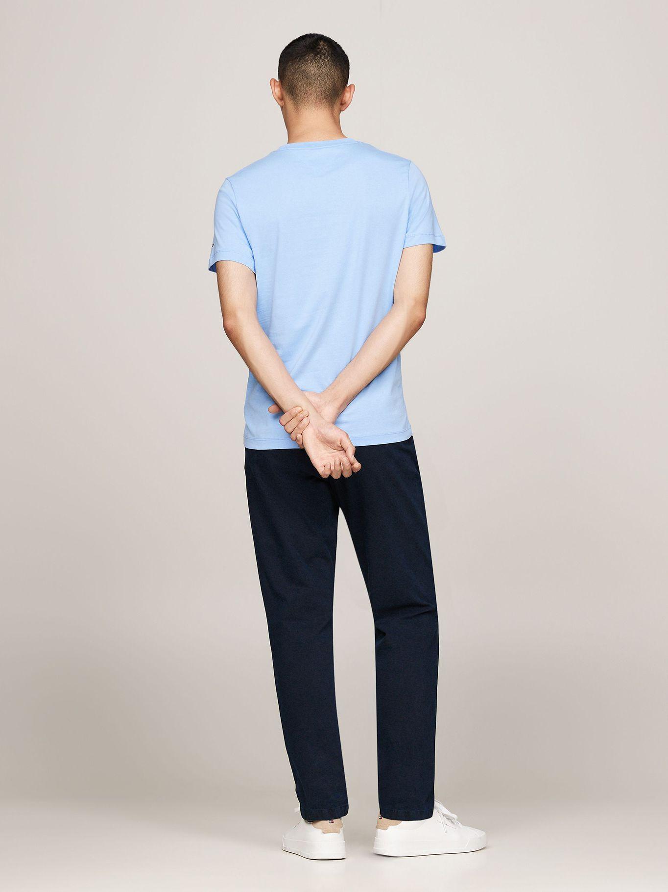 Polera Slim Fit Con Logo Celeste Tommy Hilfiger-2