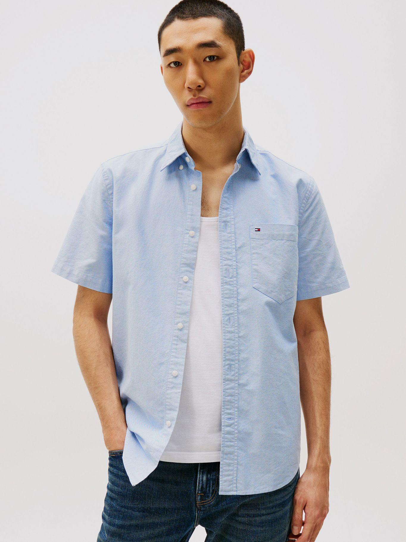 Camisa Heritage Oxford Regular Fit Azul Tommy Hilfiger-0