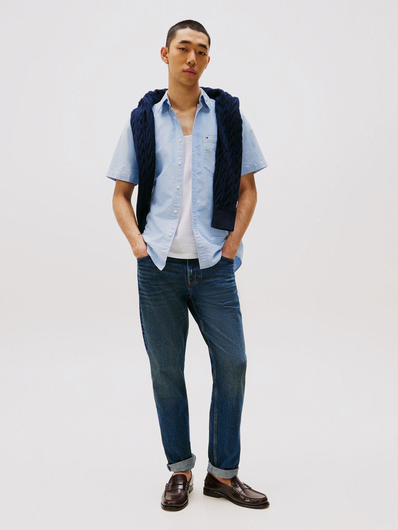 Camisa Heritage Oxford Regular Fit Azul Tommy Hilfiger-1