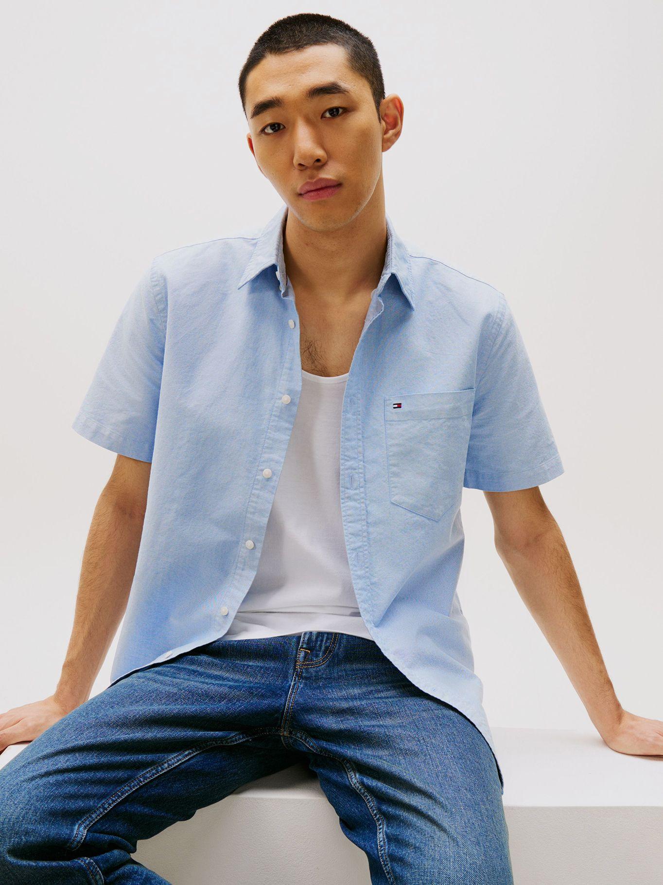Camisa Heritage Oxford Regular Fit Azul Tommy Hilfiger-3