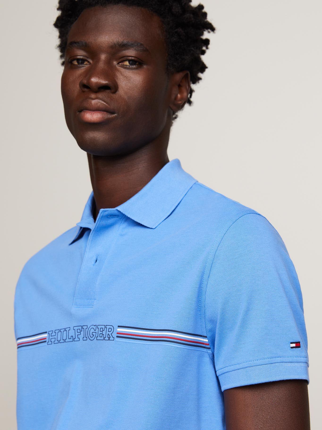 Polo Logo Stripe Regular Fit Azul Tommy Hilfiger-3