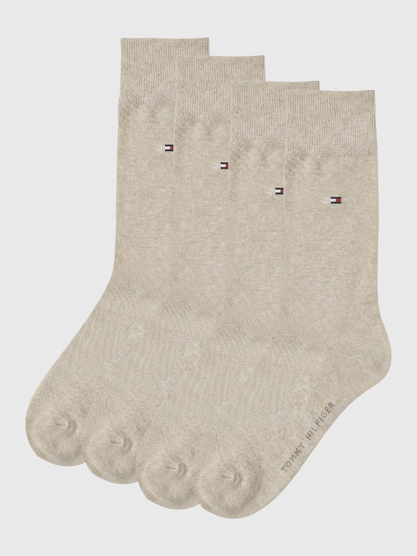 Pack 2 Par Calcetines Y Logo Beige Tommy Hilfiger-0