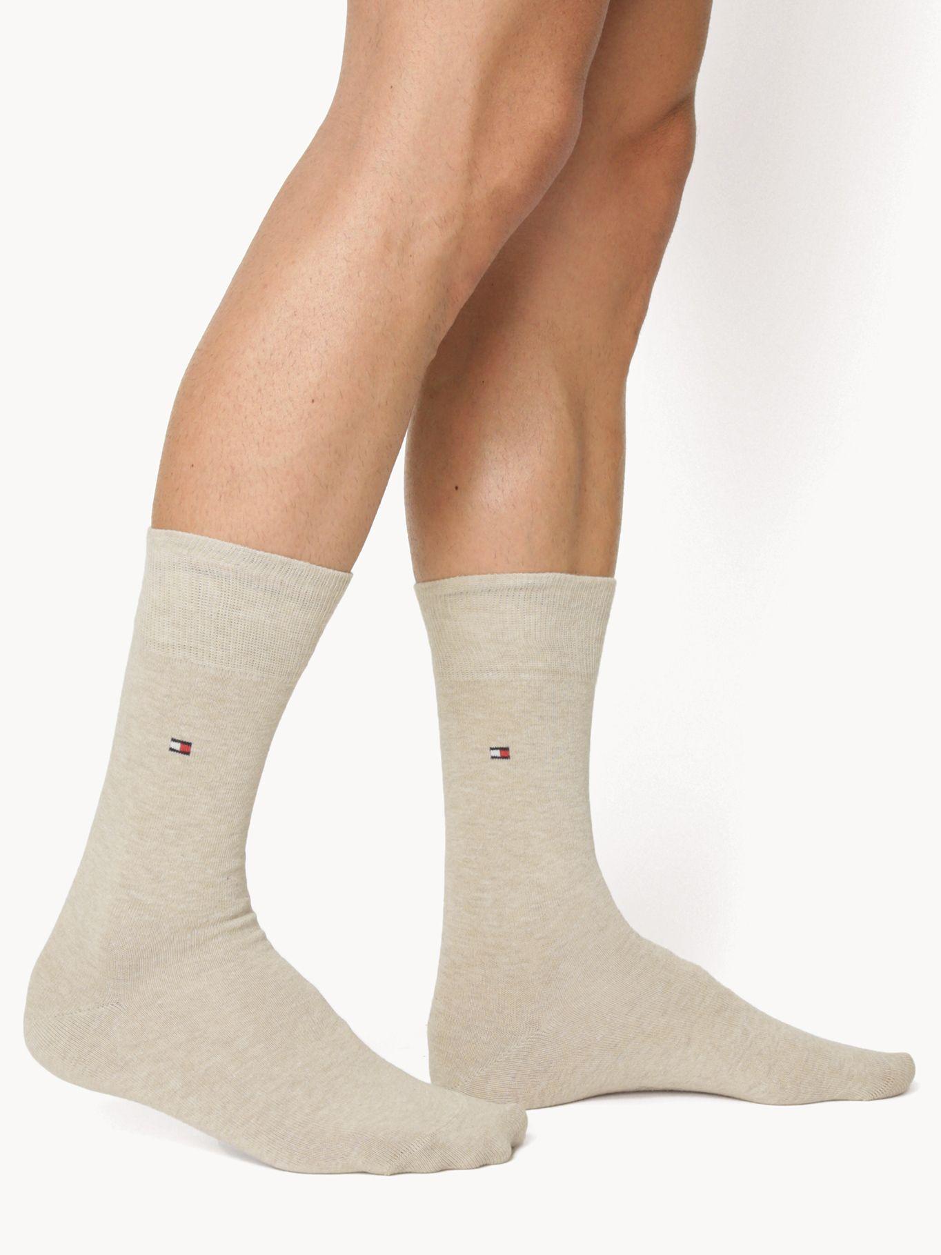 Pack 2 Par Calcetines Y Logo Beige Tommy Hilfiger-1
