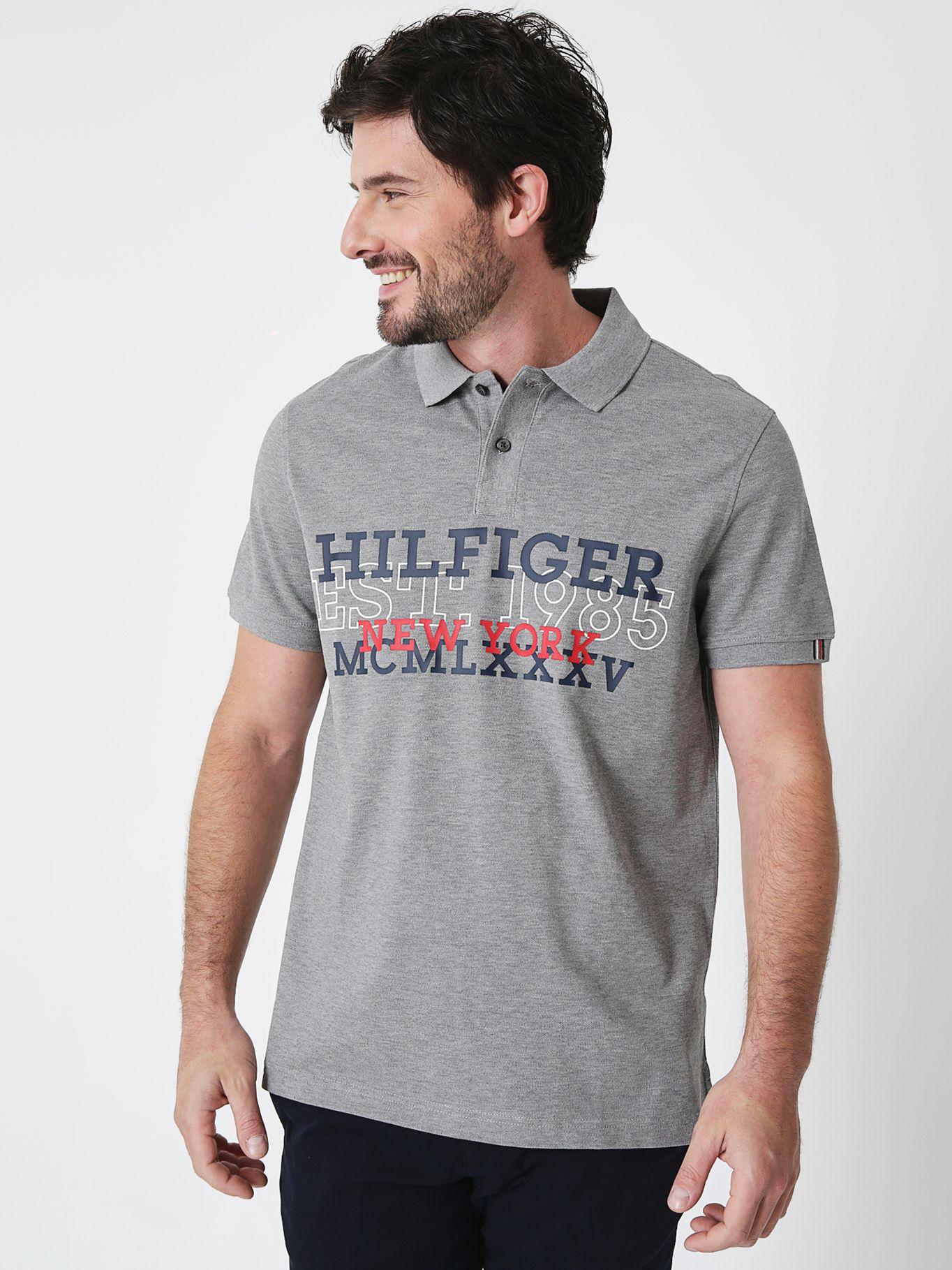 Polo Regular Fit Monotype Logo Gris Tommy Hilfiger-0