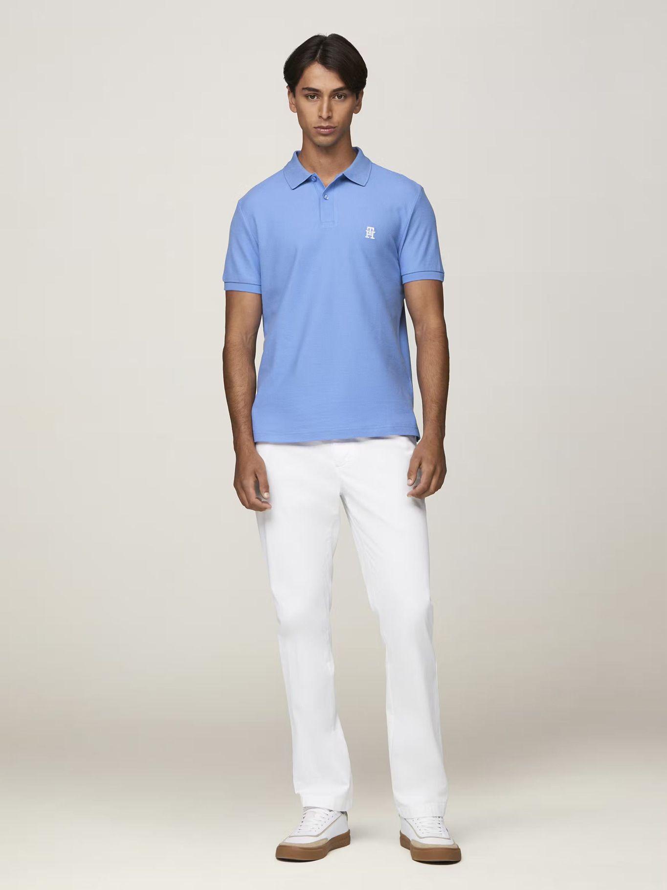 Polo Con Logo De Monogram Celeste Tommy Hilfiger-1