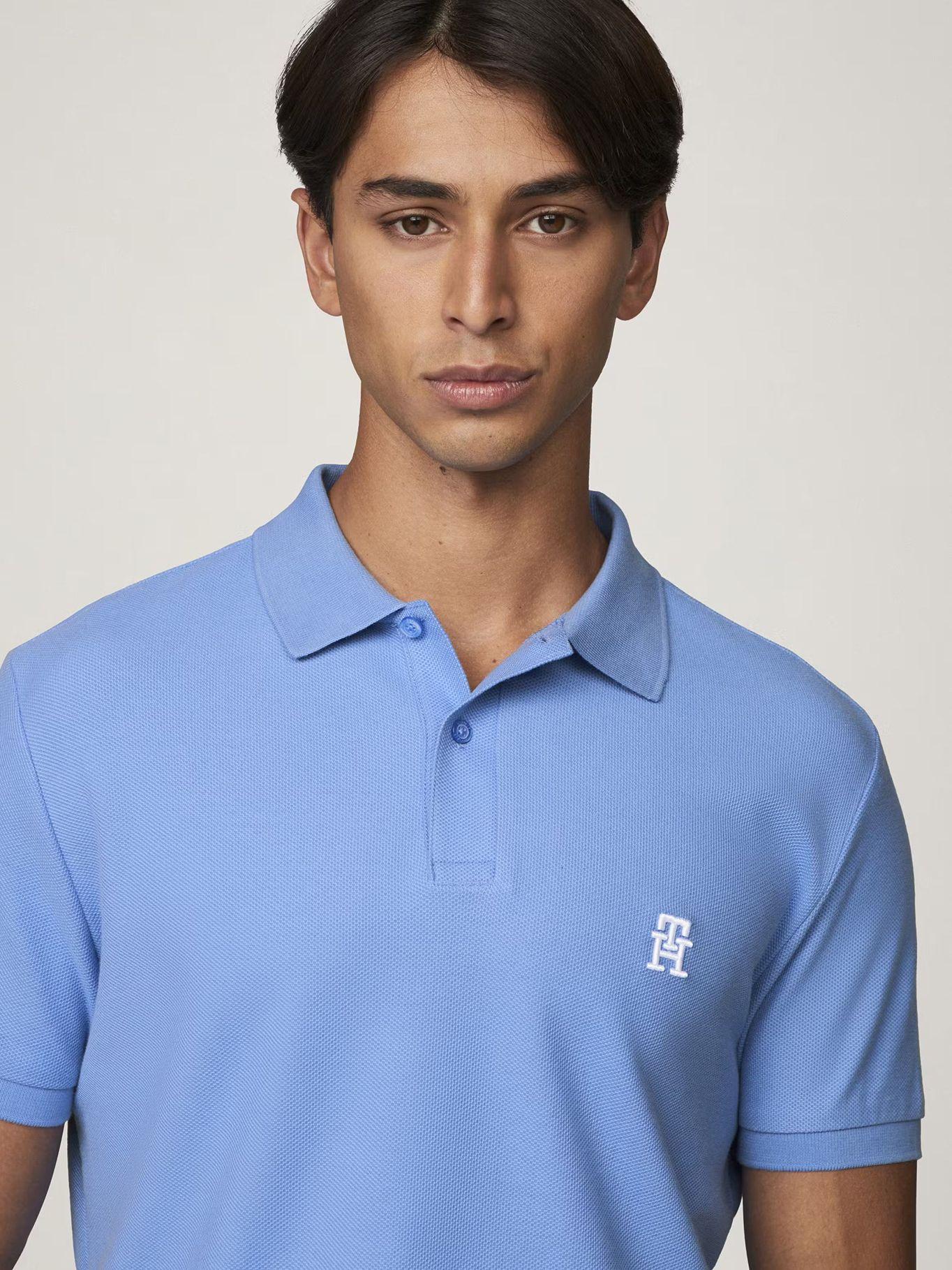 Polo Con Logo De Monogram Celeste Tommy Hilfiger-3