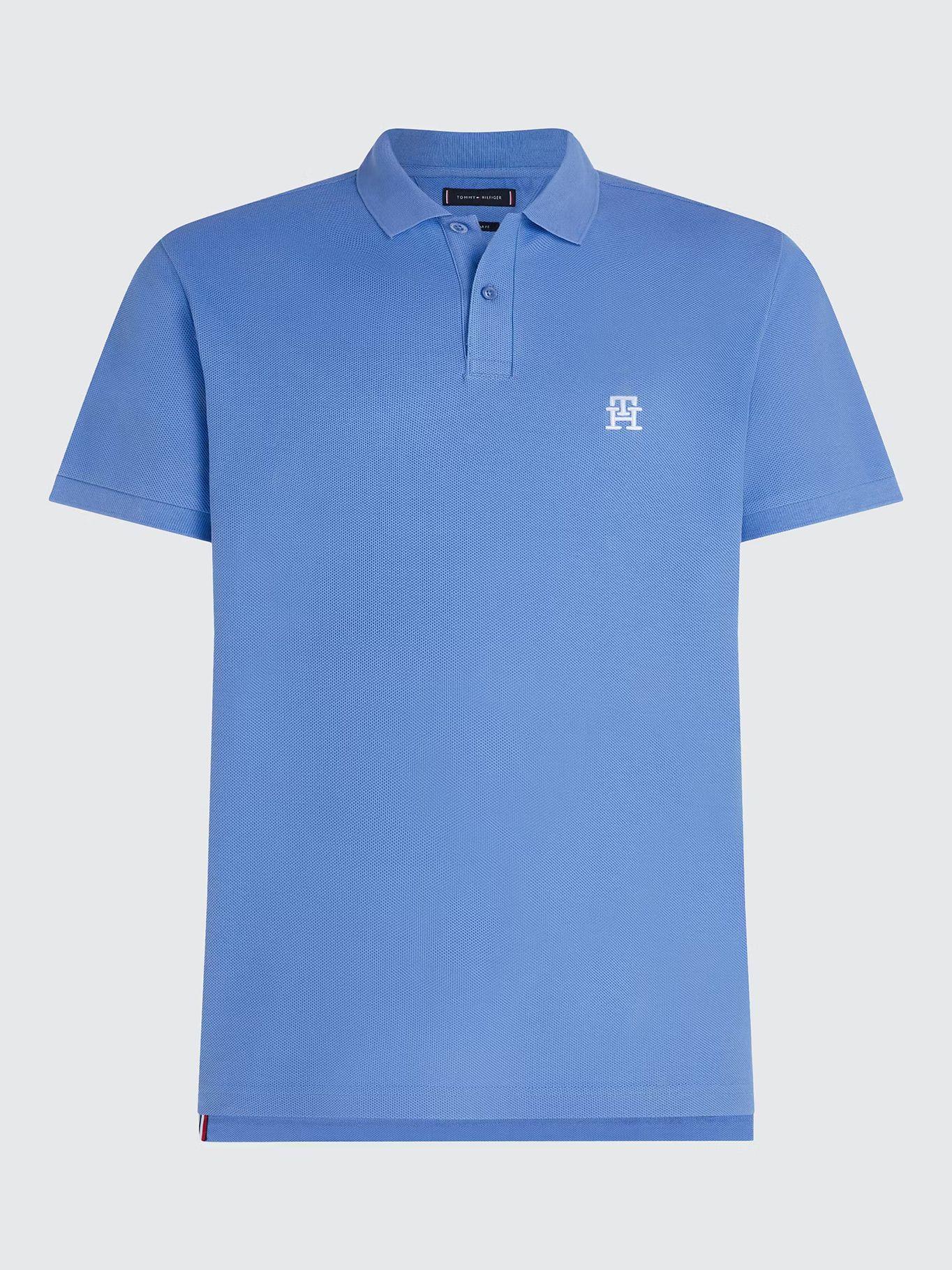 Polo Con Logo De Monogram Celeste Tommy Hilfiger-4