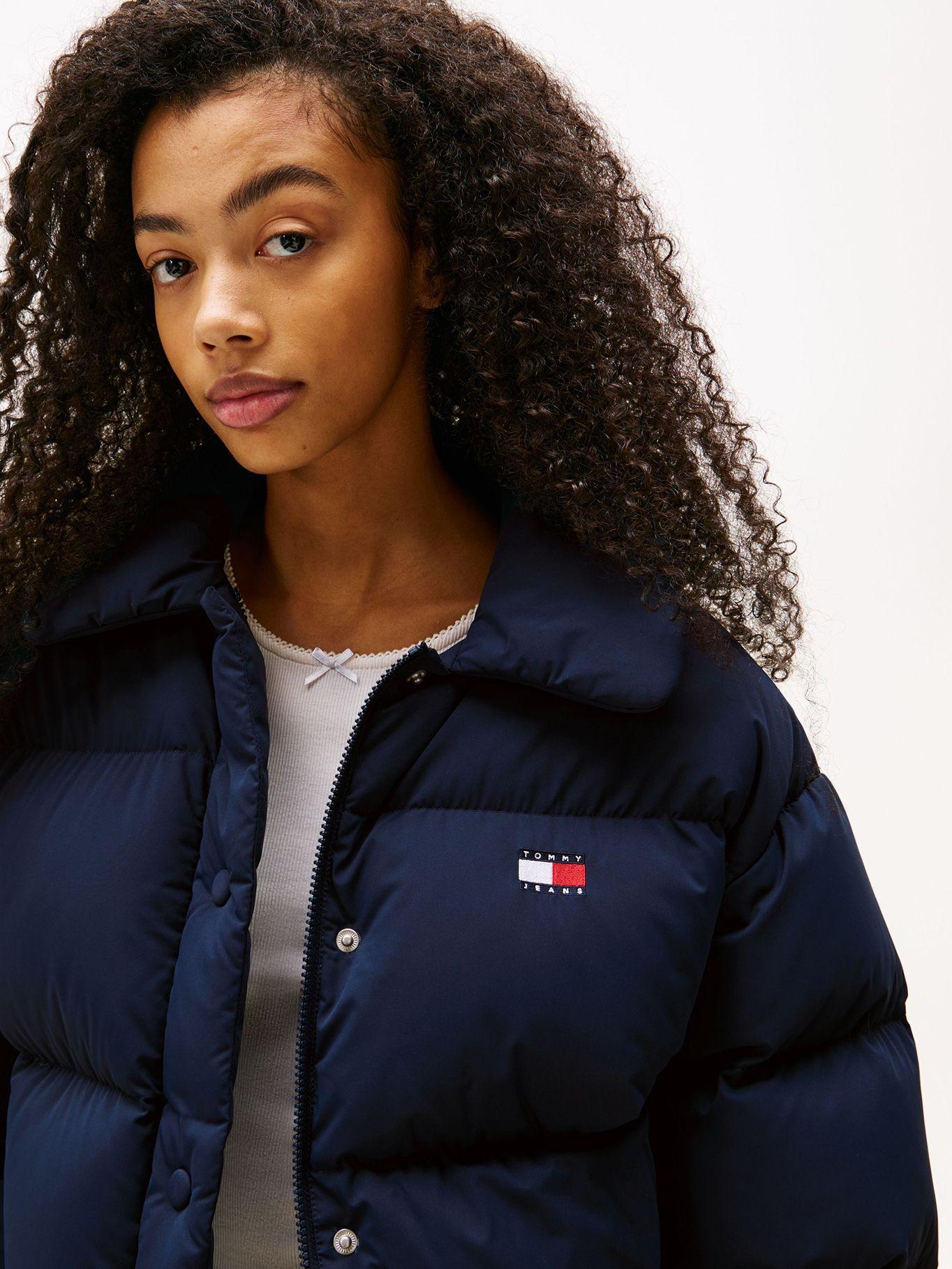 Parka Cropped Acolchada Con Logo Azul Tommy Jeans-3