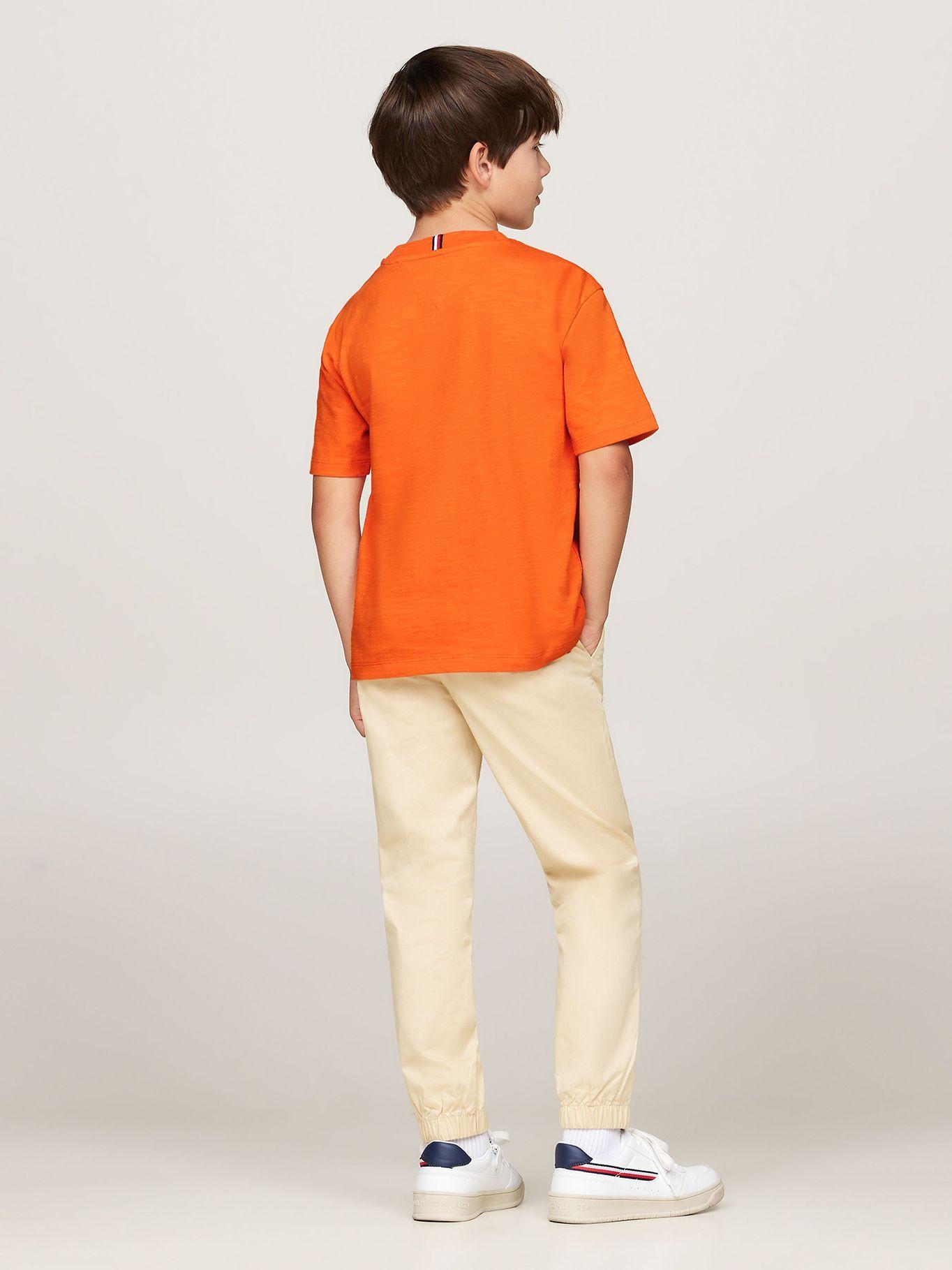 Polera Con Logo Monotipo Naranjo Tommy Hilfiger-2