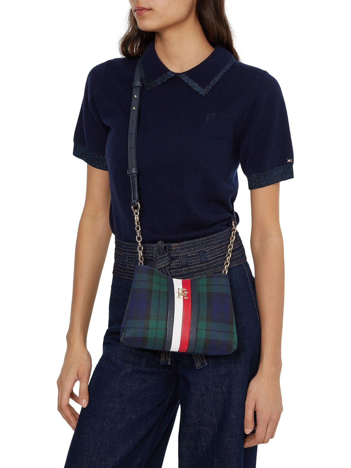 Cartera Crossover Emblem Check Azul Tommy Hilfiger-4