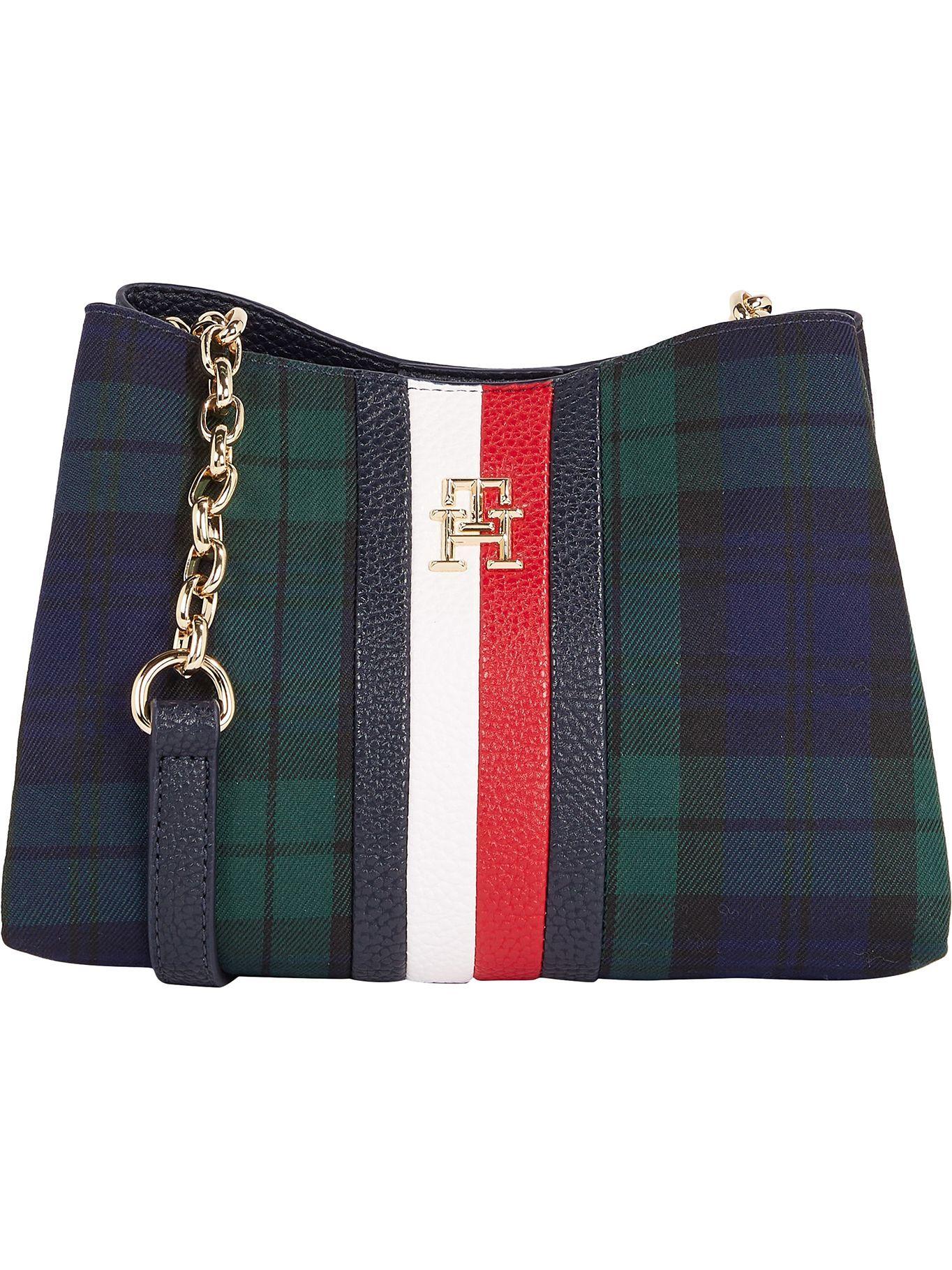 Cartera Crossover Emblem Check Azul Tommy Hilfiger-0