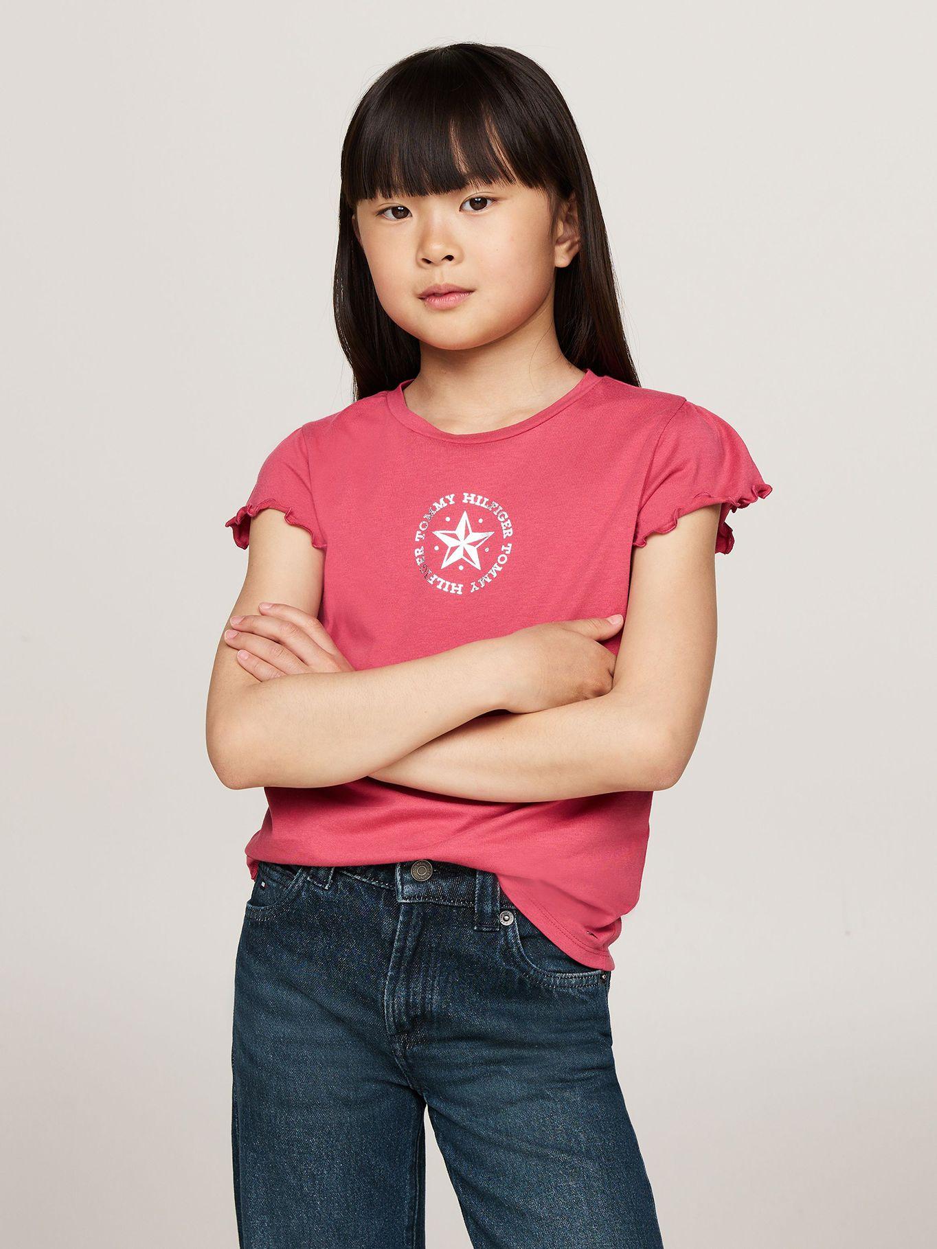 Polera De Niña Con Logo Metálico Rosado Tommy Hilfiger-0