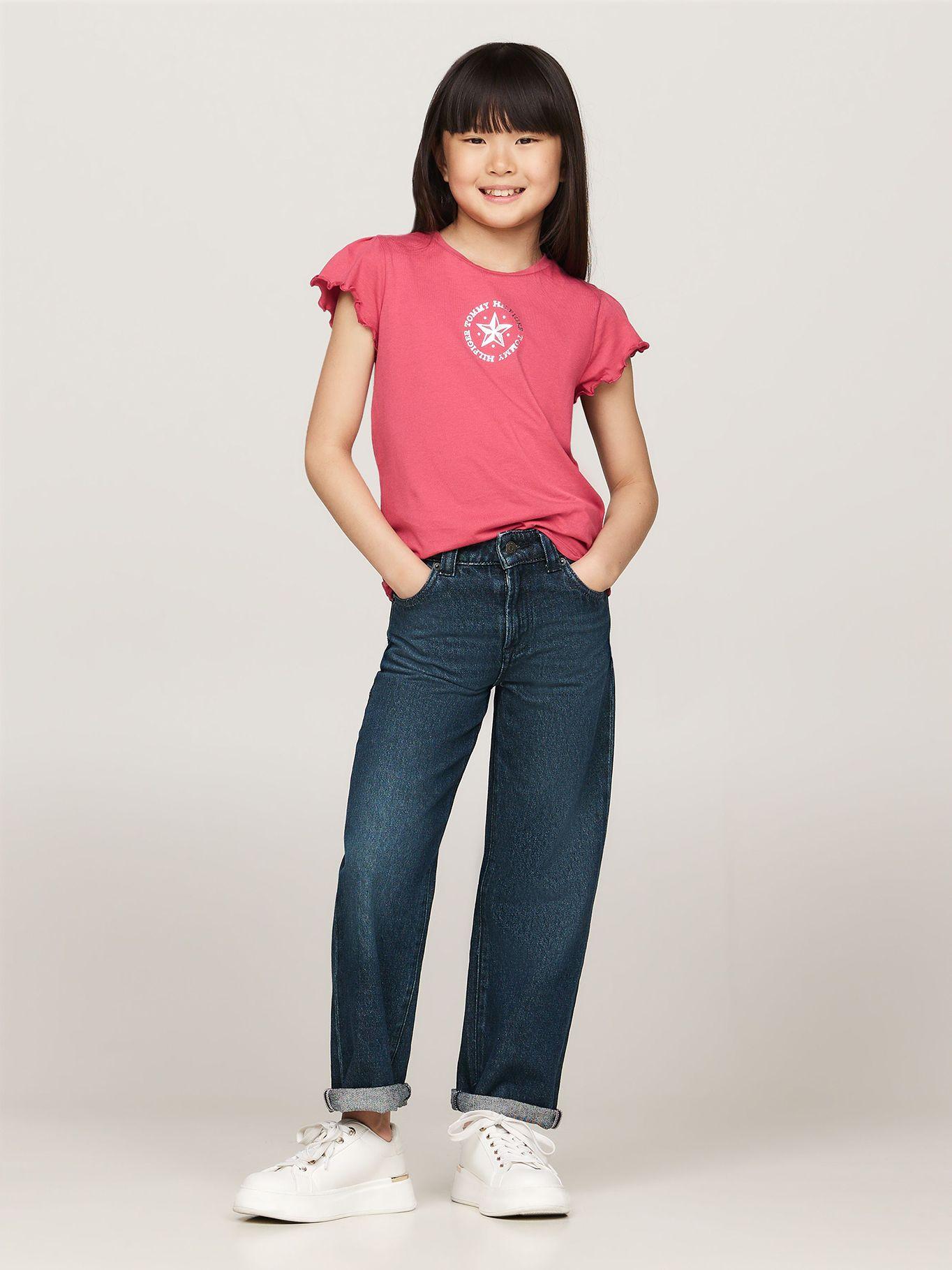 Polera De Niña Con Logo Metálico Rosado Tommy Hilfiger-1