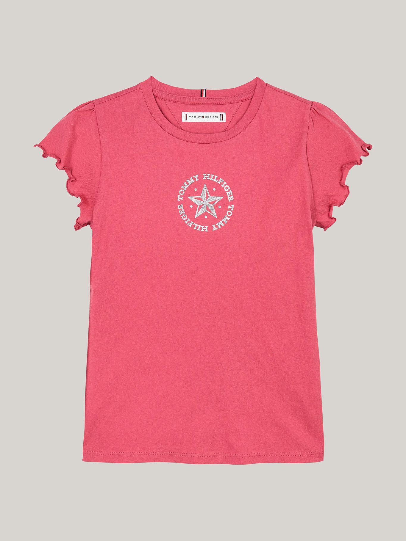 Polera De Niña Con Logo Metálico Rosado Tommy Hilfiger-4