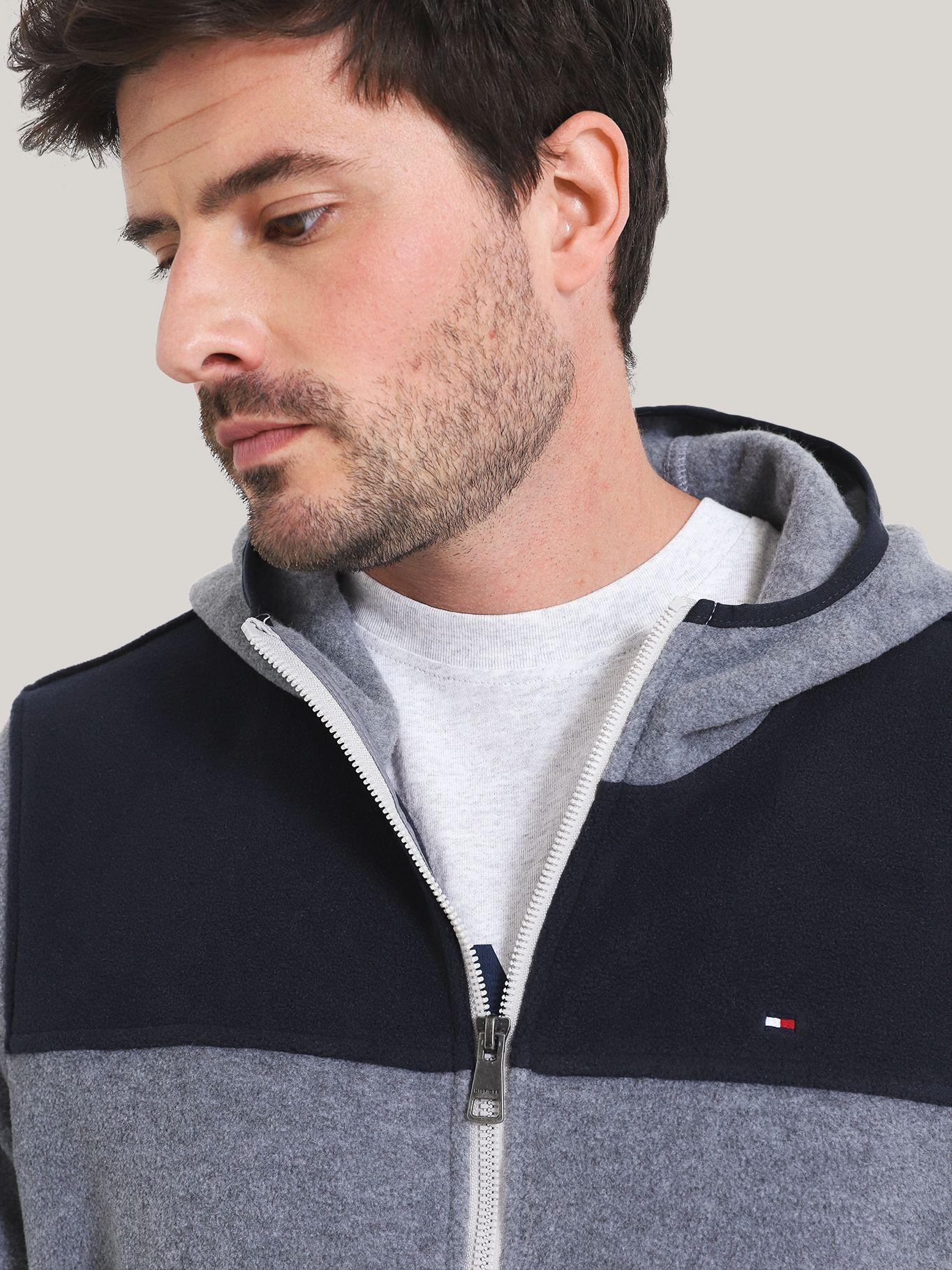 POLERÓN HOODIE DE POLAR CIERRE GRIS TOMMY HILFIGER-3