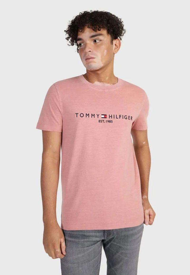 Polera Garment Dye Con Logo Rosado Tommy Hilfiger-0