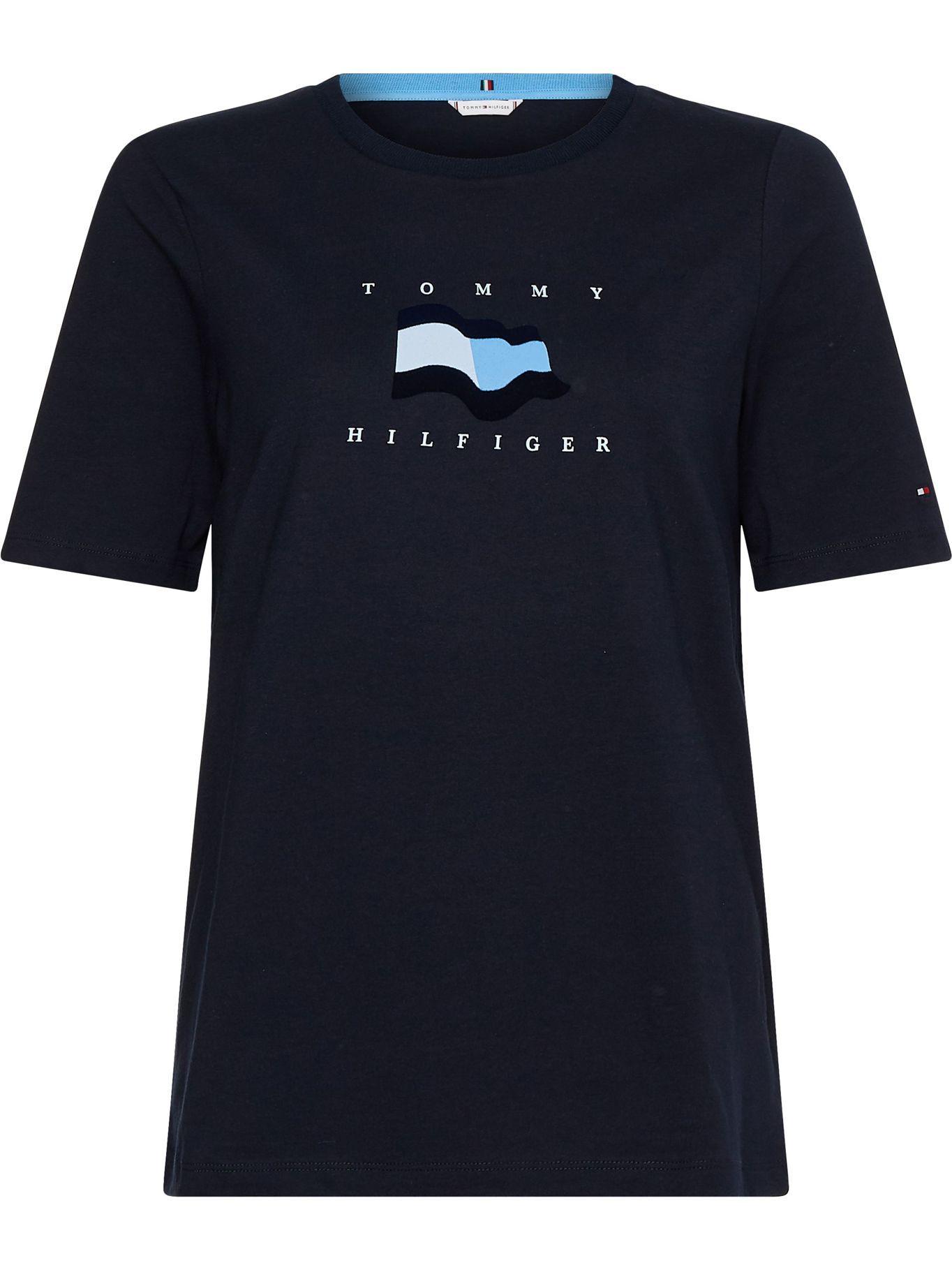 Polera Logo Suede Azul Tommy Hilfiger JN2-0