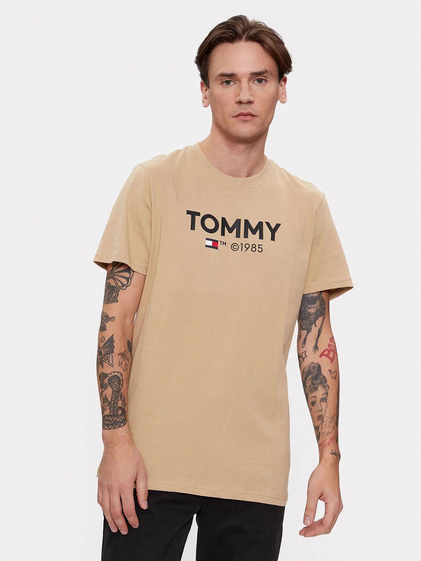 POLERA ESSENTIAL SLIM FIT CAFÉ TOMMY JEANS-0