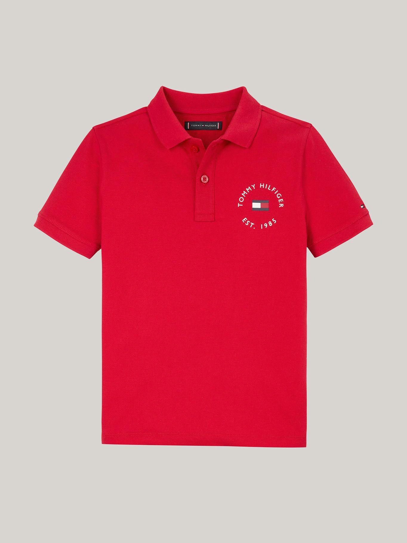 Polo De Niño Con Logo Náutico Rojo Tommy Hilfiger-4