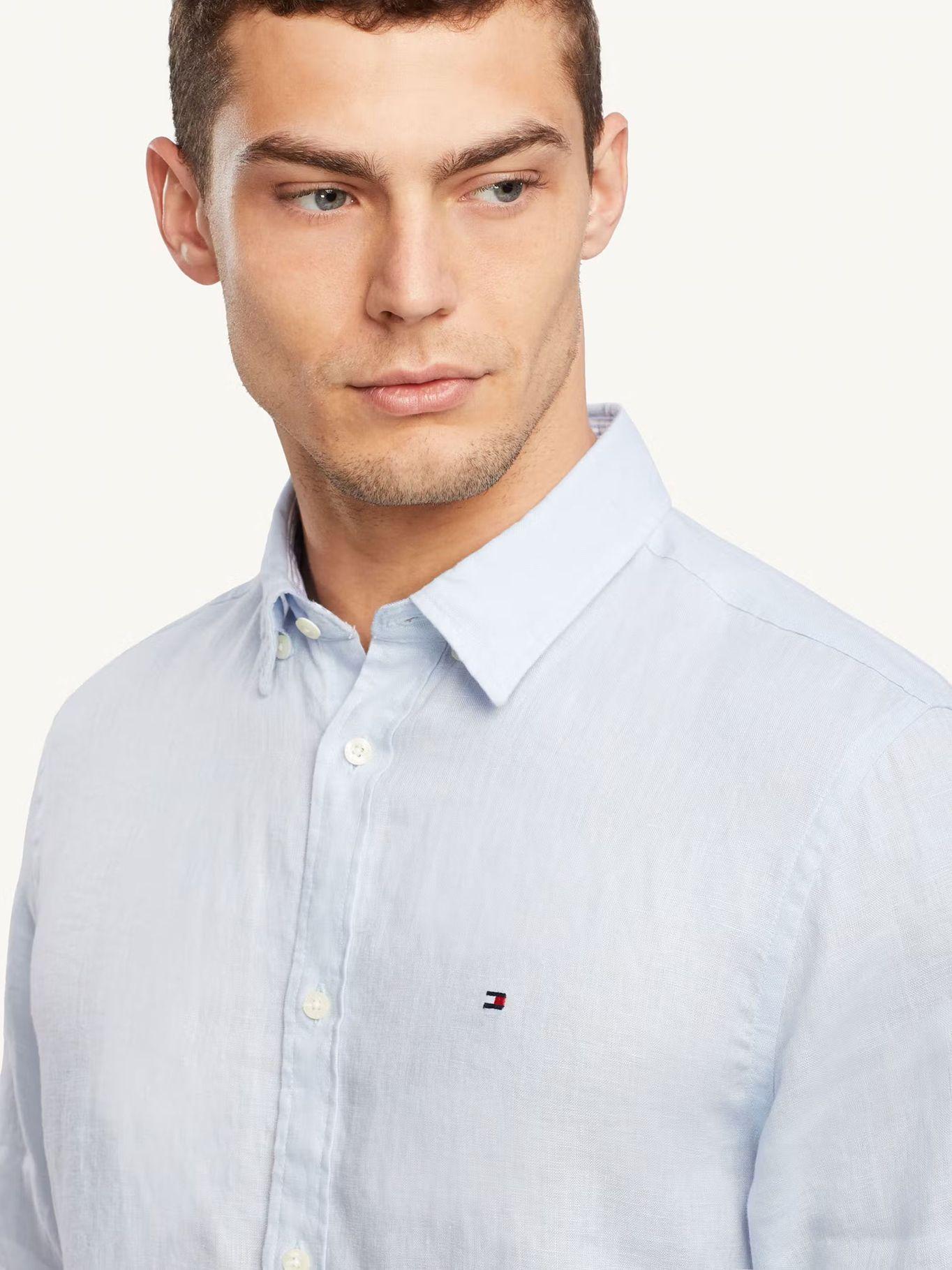 Camisa Lino Regular Fit Celeste Tommy Hilfiger-2