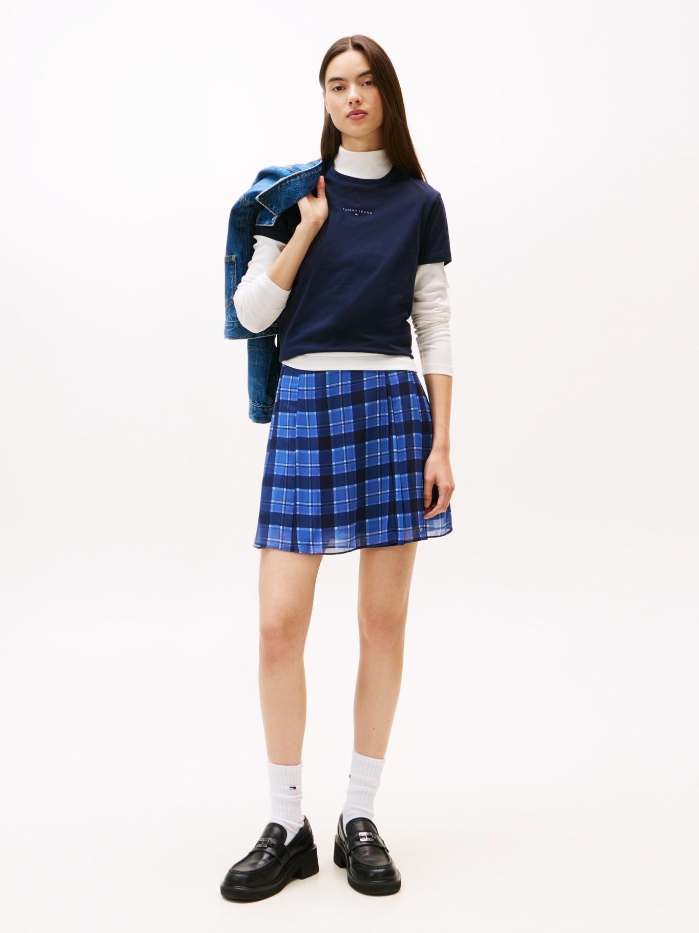 Polera Regular Fit Logo Lineal Azul Tommy Jeans-1