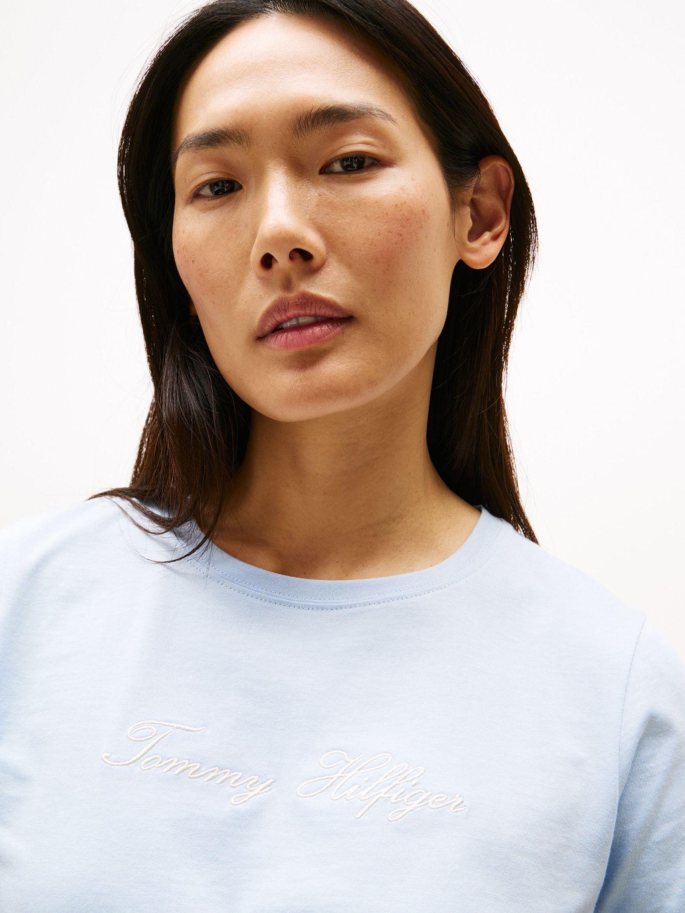 Polera Con Logo Bordado Celeste C1O Tommy Hilfiger-3