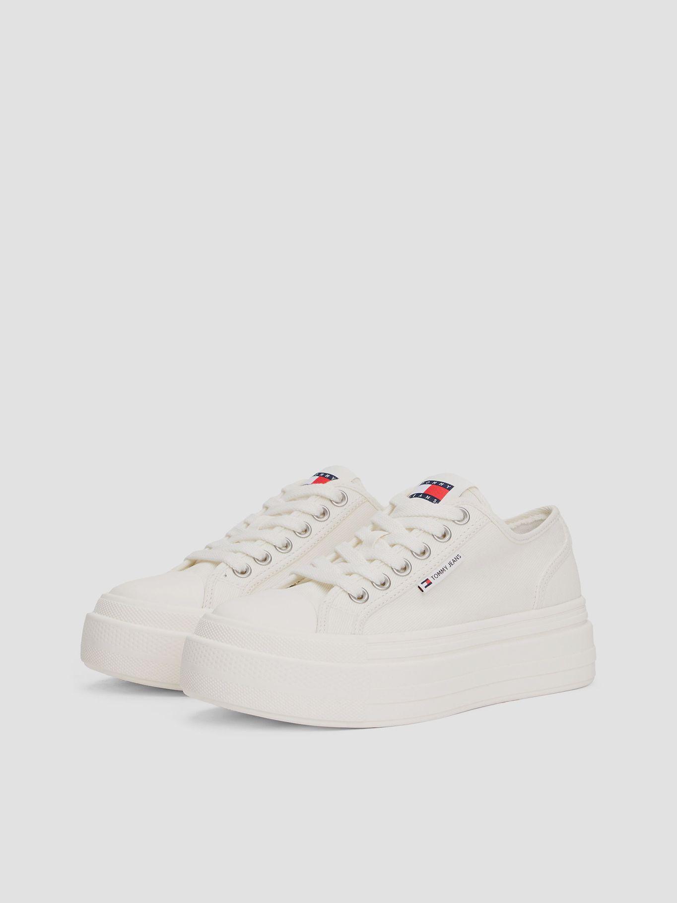 Zapatillas De Plataforma De Denim Blanco Tommy Jeans-0
