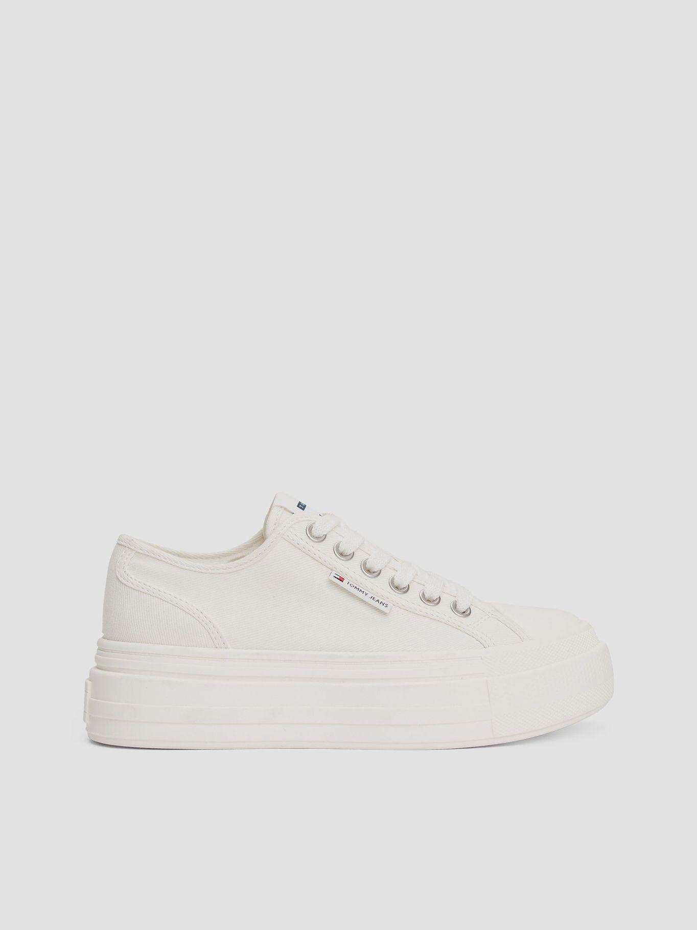 Zapatillas De Plataforma De Denim Blanco Tommy Jeans-4