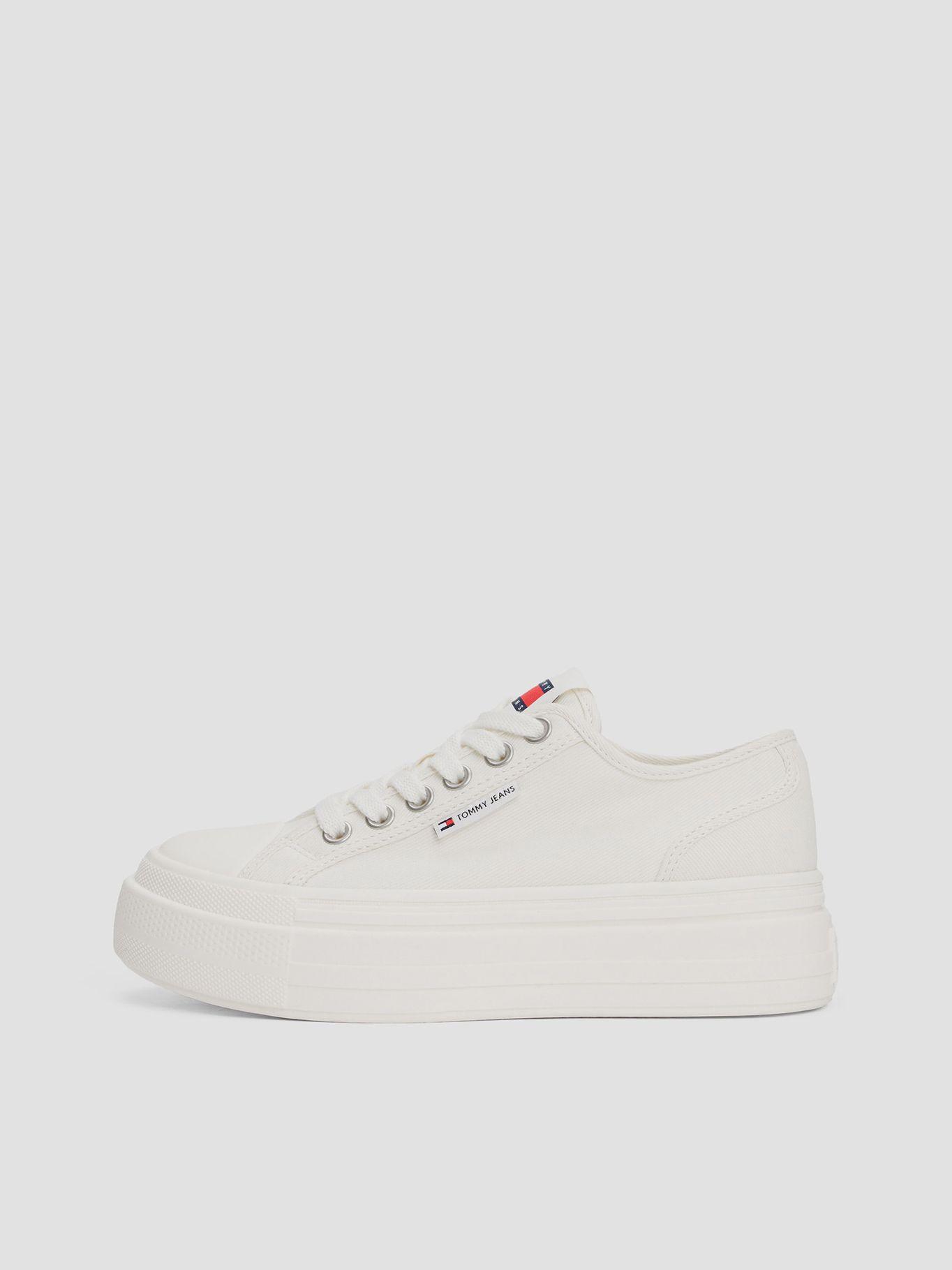 Zapatillas De Plataforma De Denim Blanco Tommy Jeans-5