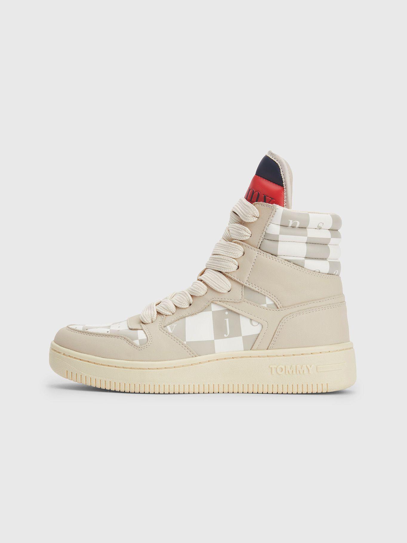 Zapatillas Altas Con Diseño De Damero Beige Tommy Jeans-2