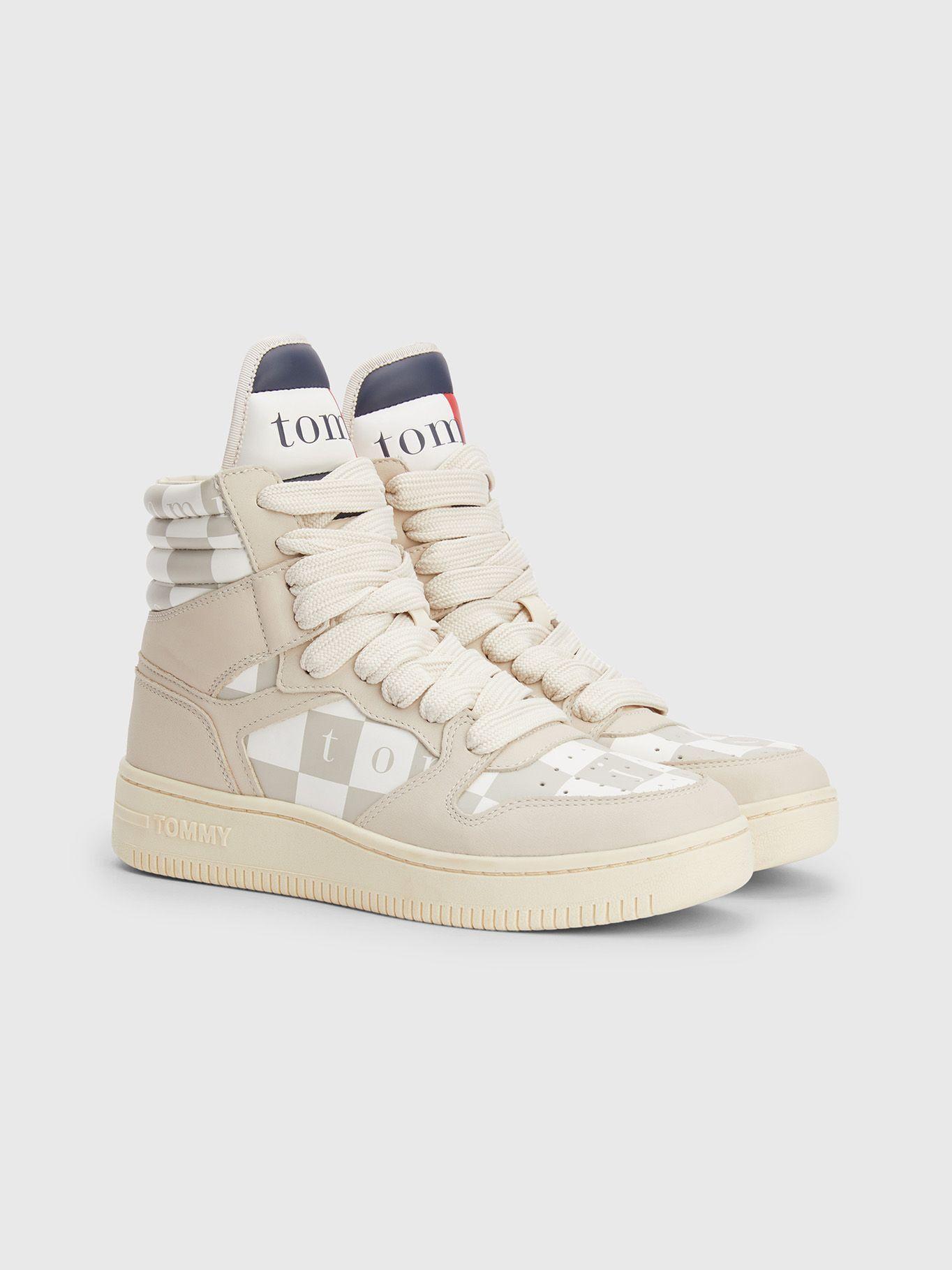 Zapatillas Altas Con Diseño De Damero Beige Tommy Jeans-0