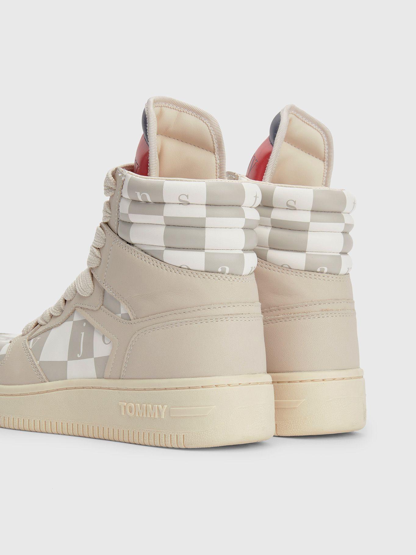 Zapatillas Altas Con Diseño De Damero Beige Tommy Jeans-1