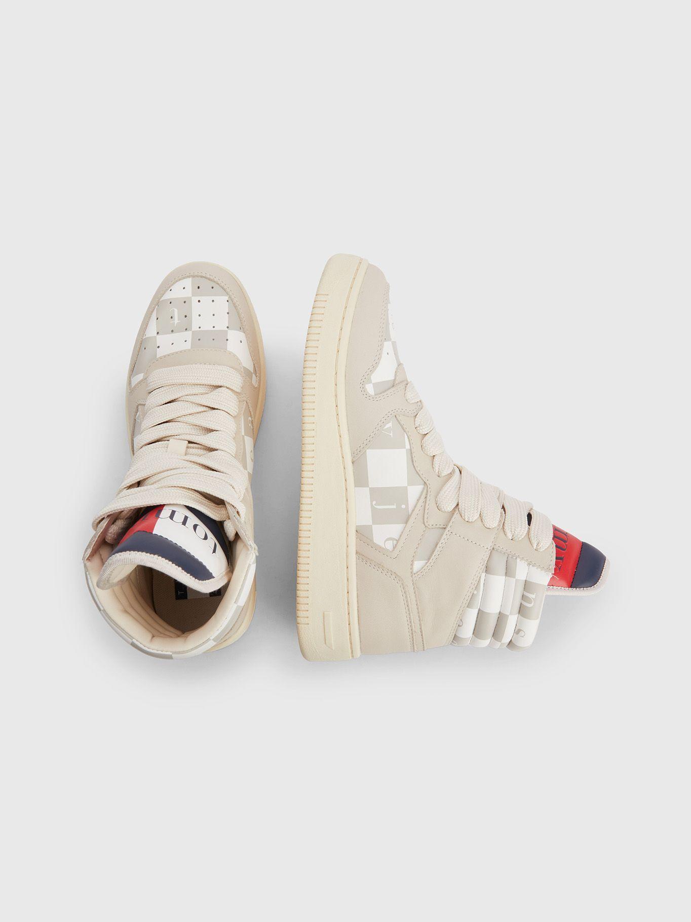 Zapatillas Altas Con Diseño De Damero Beige Tommy Jeans-4