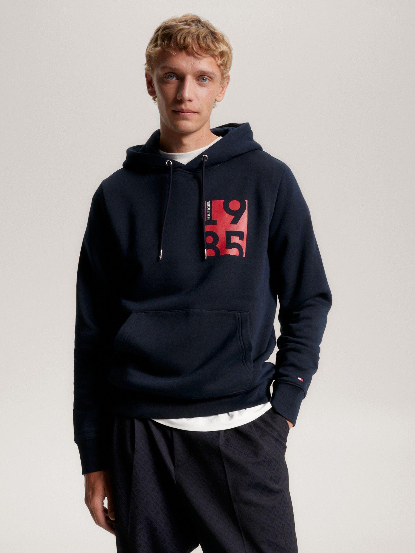 Polerón Hoodie Logo Estampado Azul Tommy Hilfiger-0