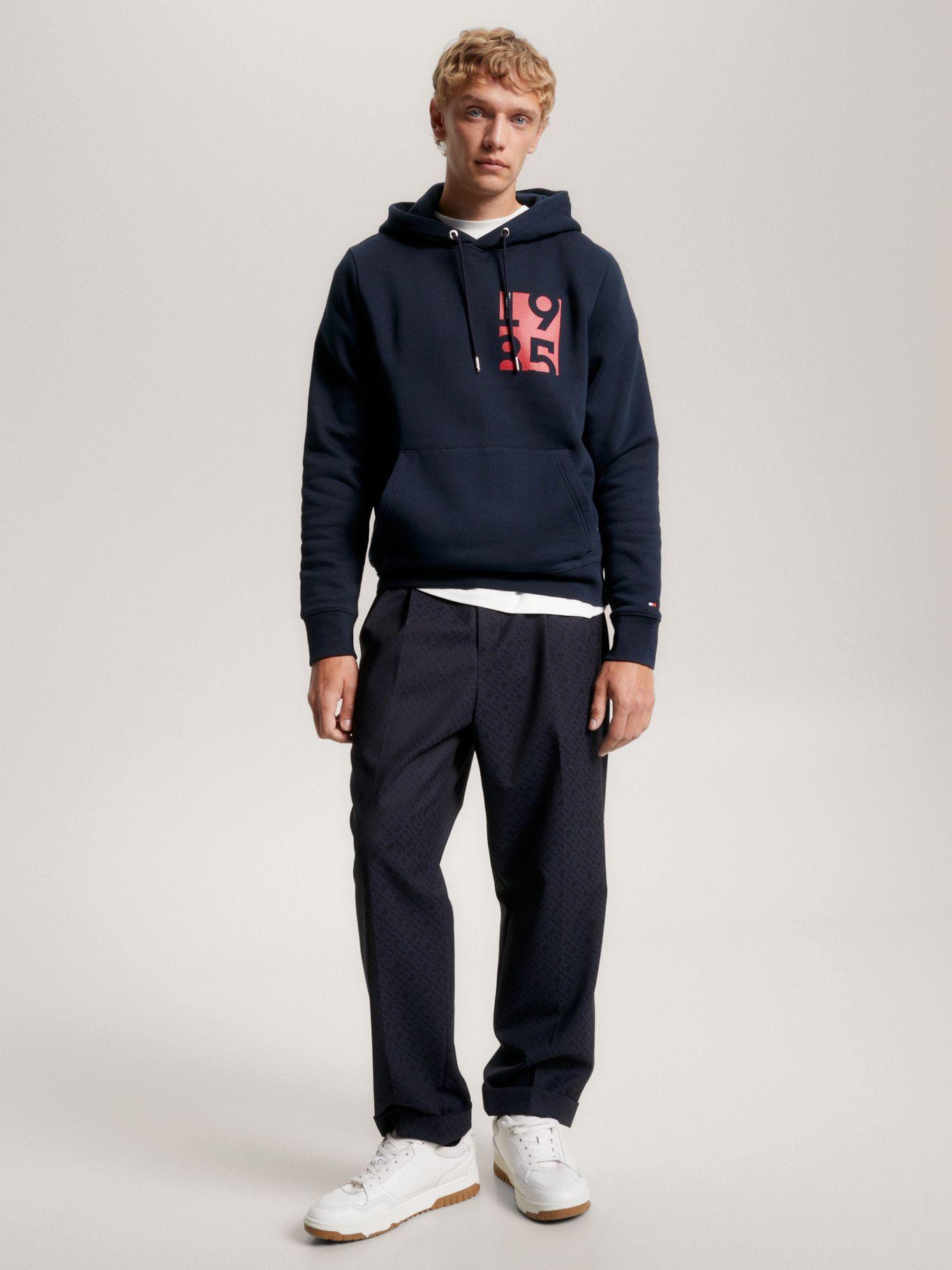 Polerón Hoodie Logo Estampado Azul Tommy Hilfiger-1