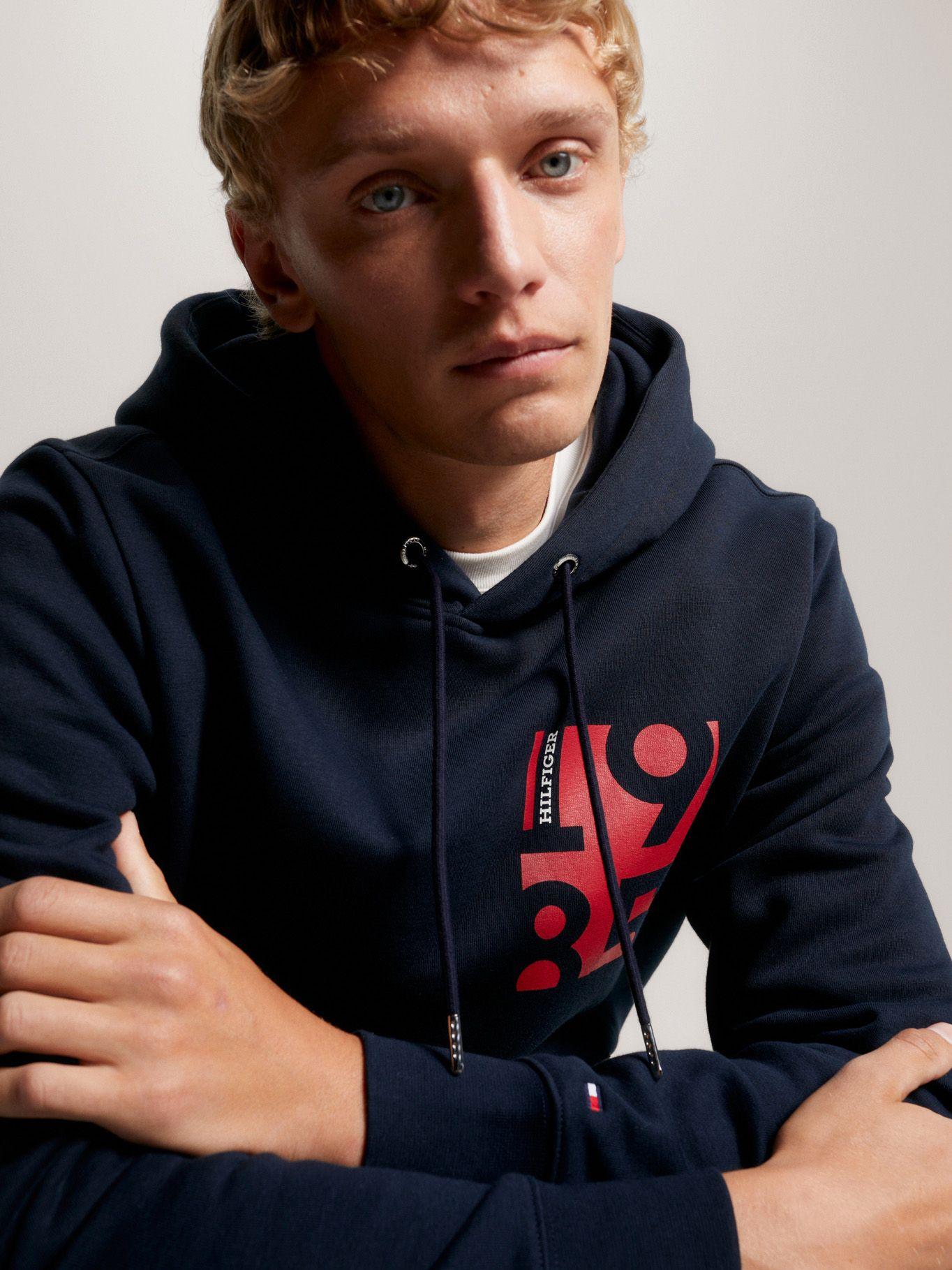 Polerón Hoodie Logo Estampado Azul Tommy Hilfiger-3