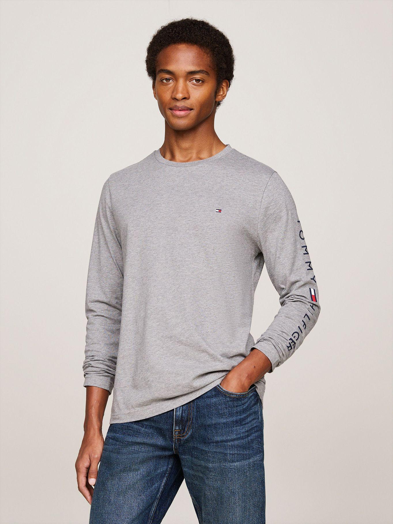 Polera Essential Flag Logo Gris Tommy Hilfiger-0