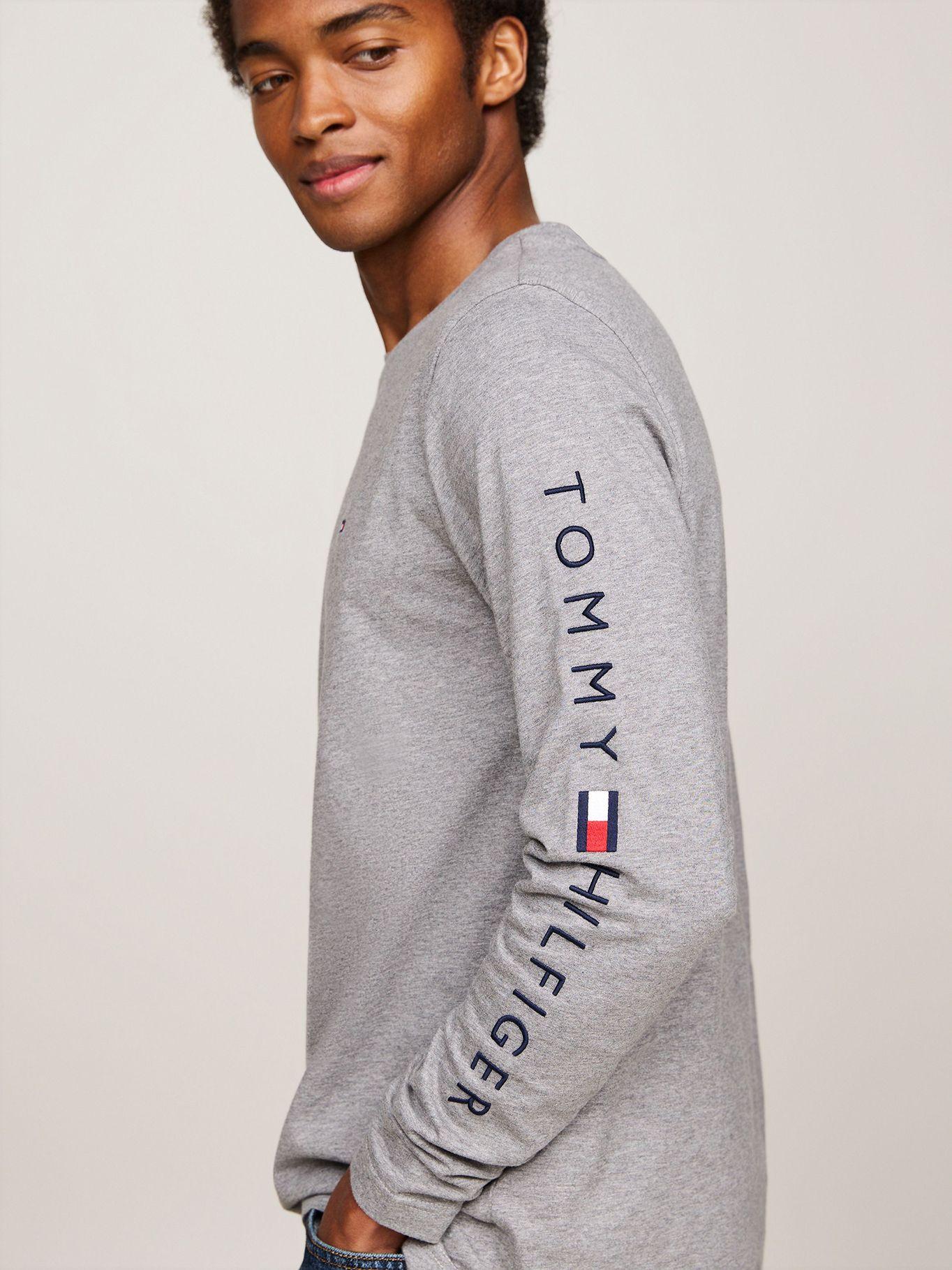 Polera Essential Flag Logo Gris Tommy Hilfiger-3