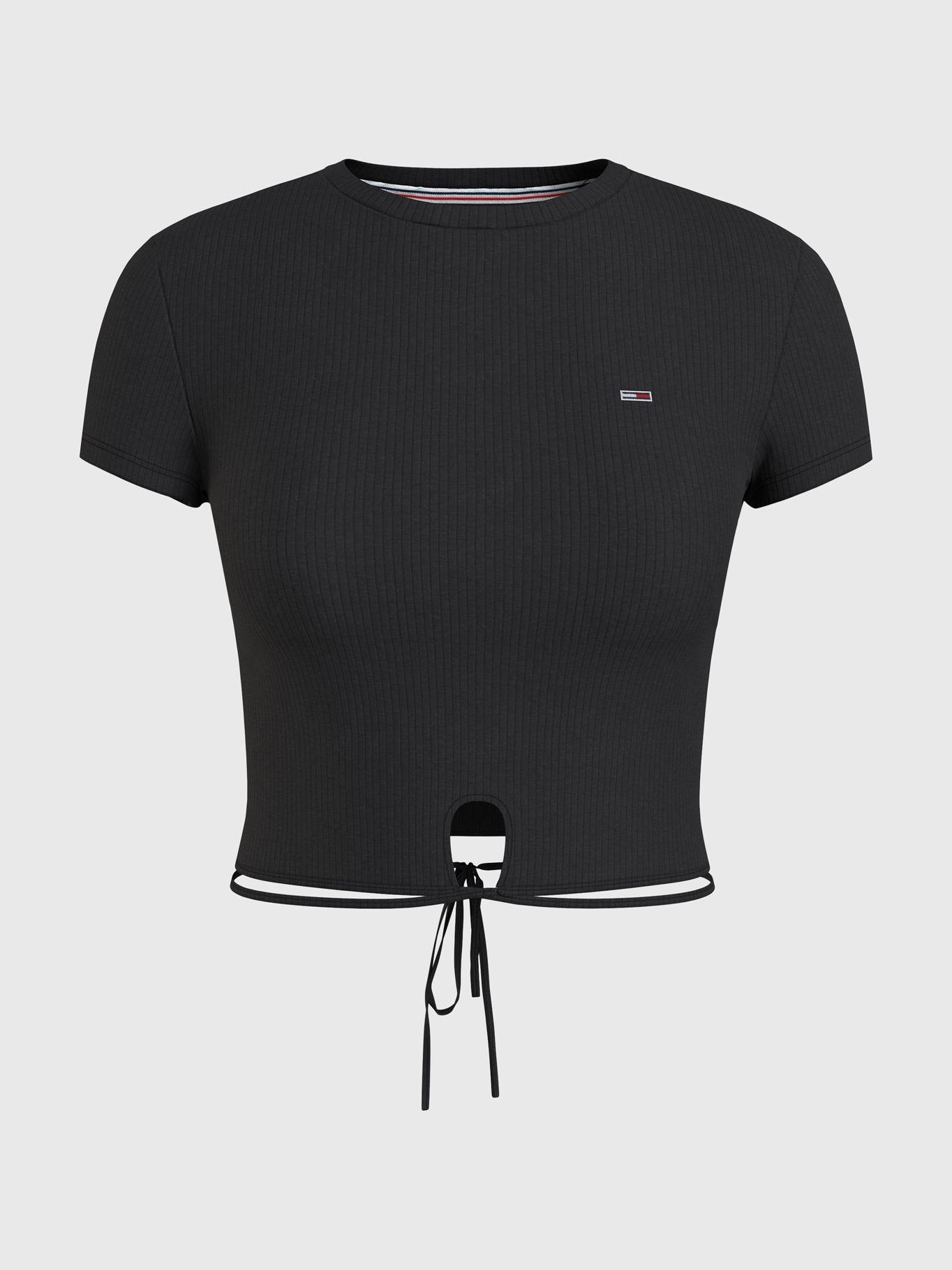 Polera Cropped Con Lazo Negro Tommy Jeans JN2-4