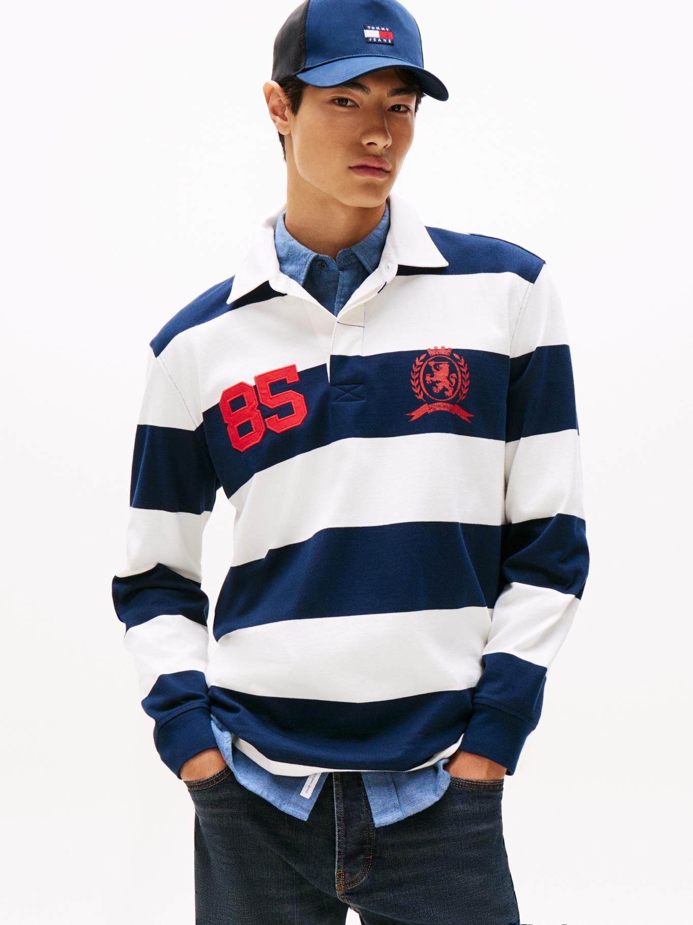 Polo De Rugby A Rayas Relaxed Fit Azul Tommy Jeans-0