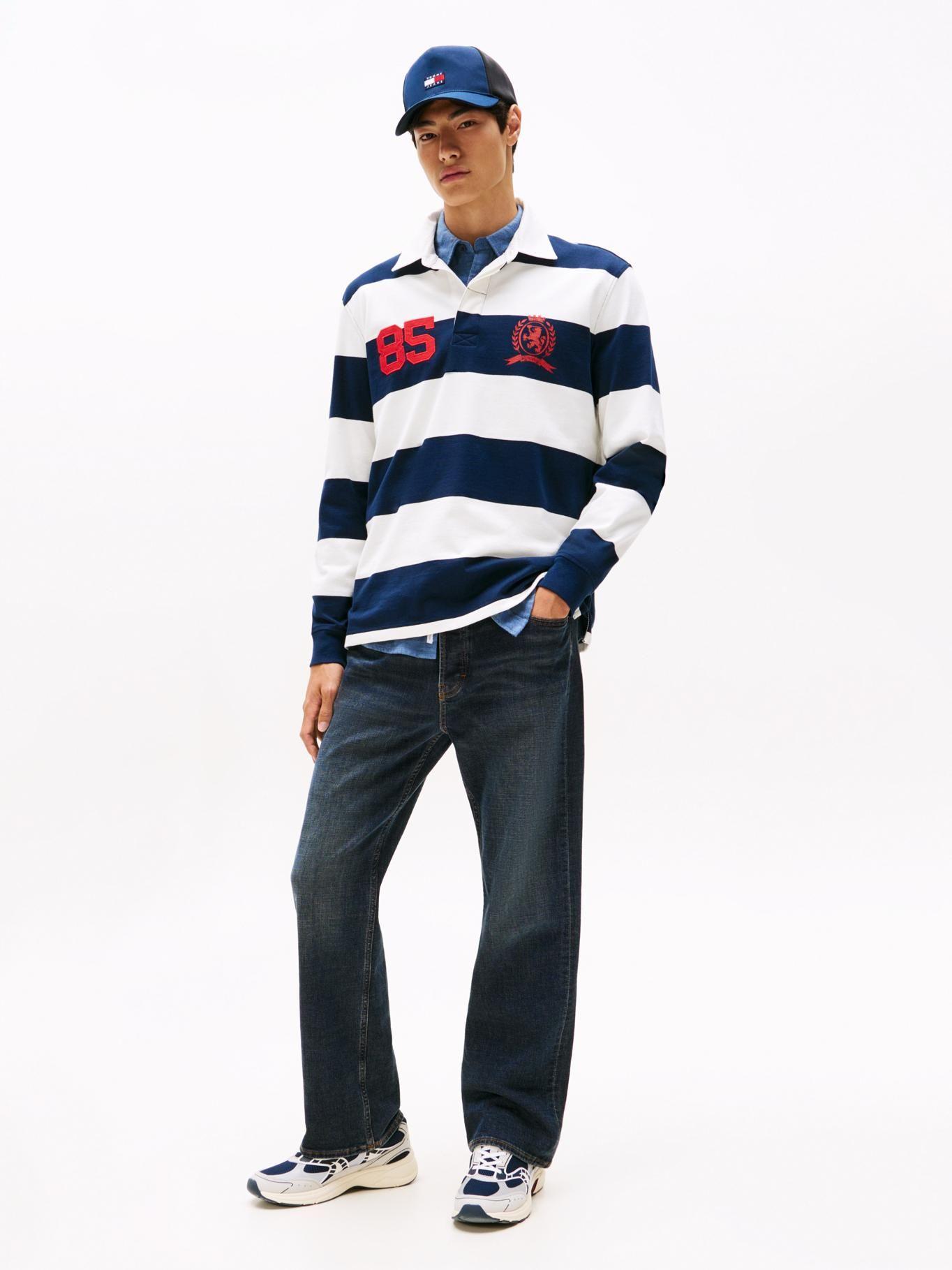 Polo De Rugby A Rayas Relaxed Fit Azul Tommy Jeans-1