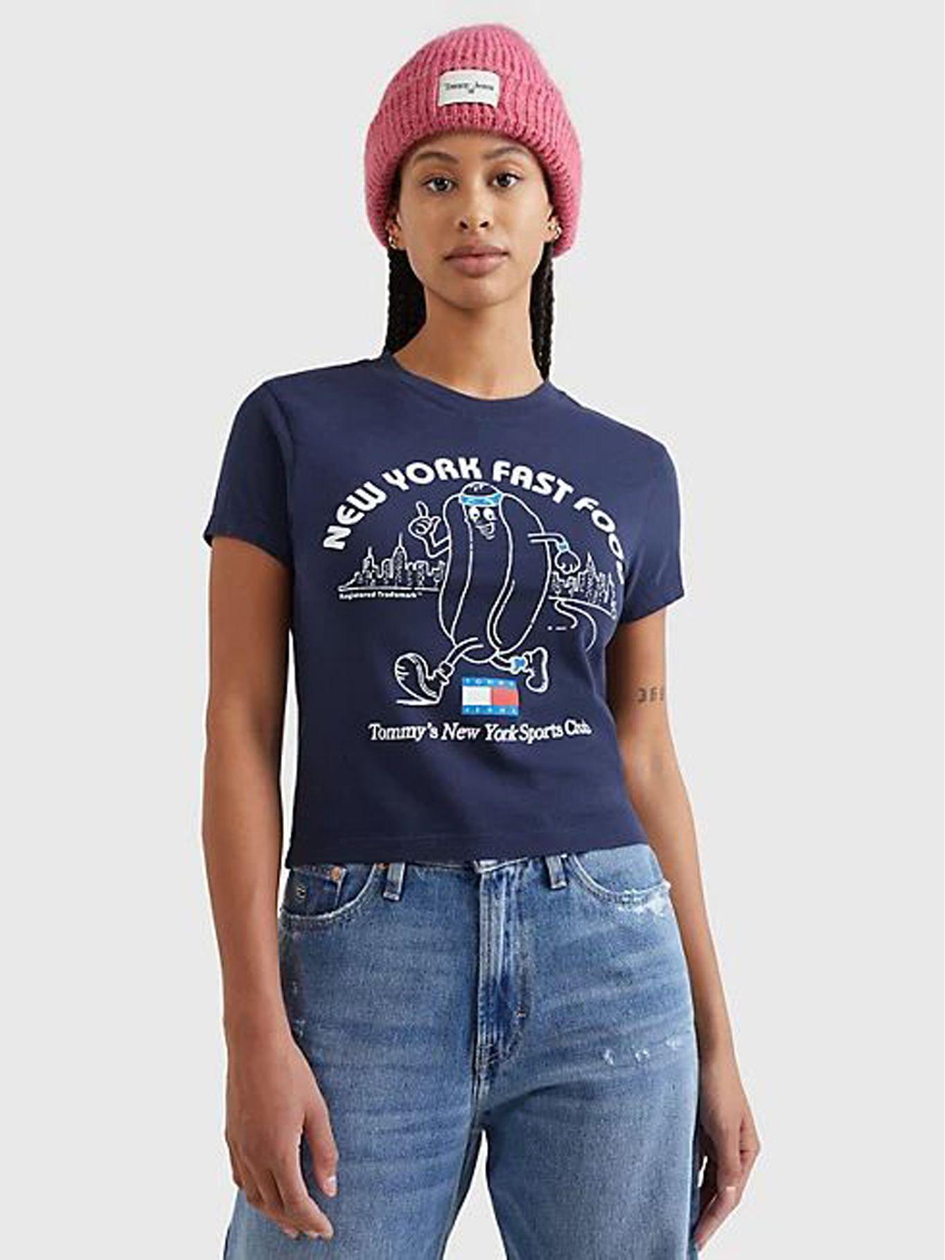 Polera Logo Fast Food Azul Tommy Jeans-0