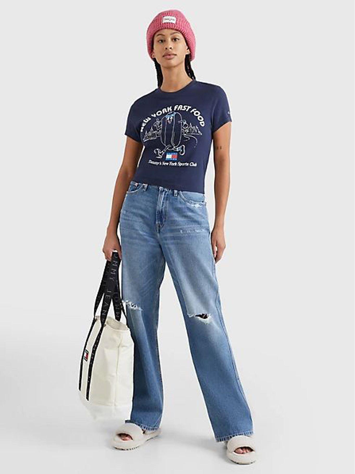 Polera Logo Fast Food Azul Tommy Jeans-1