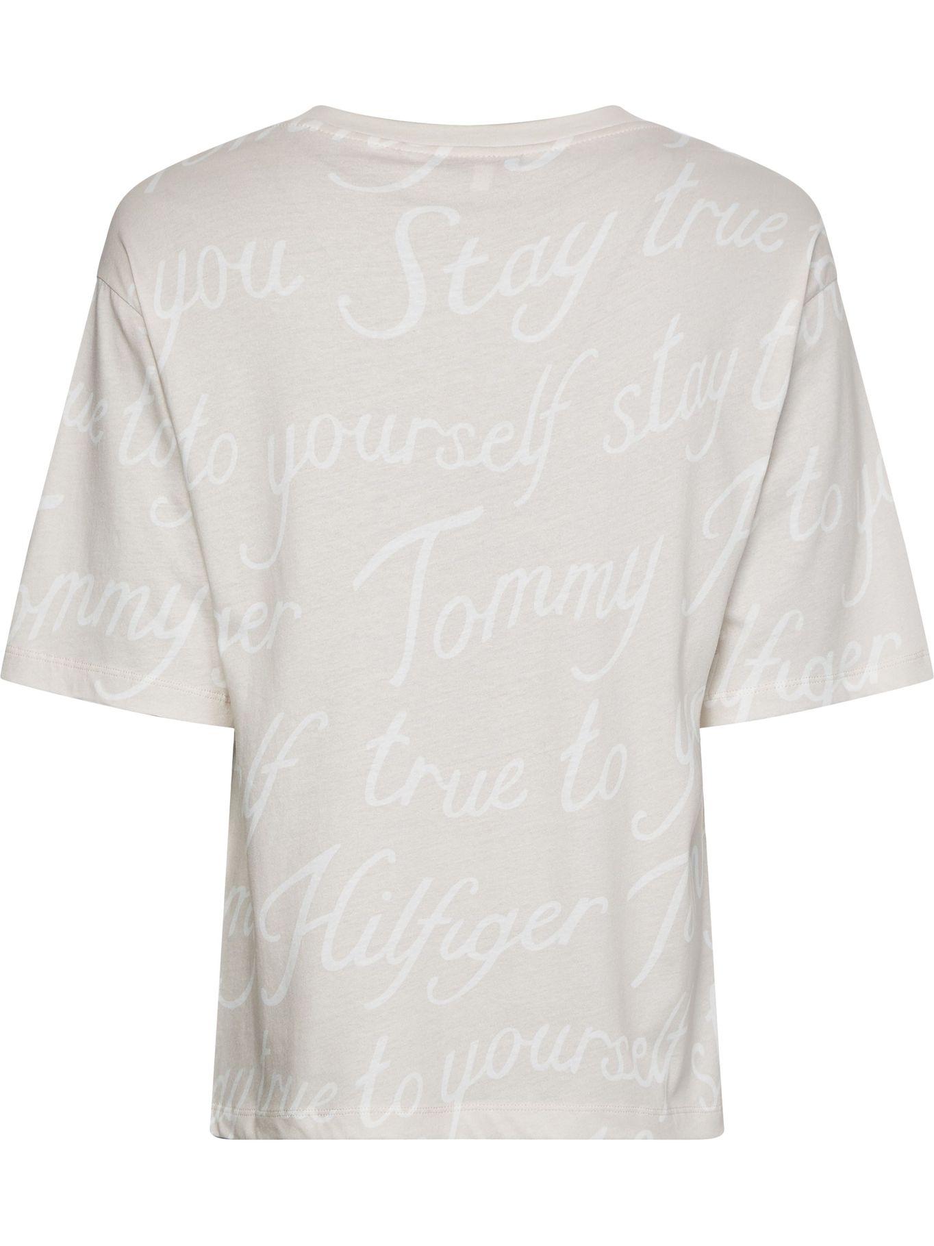Polera C-Neck Logo Script Beige Tommy Hilfiger-1